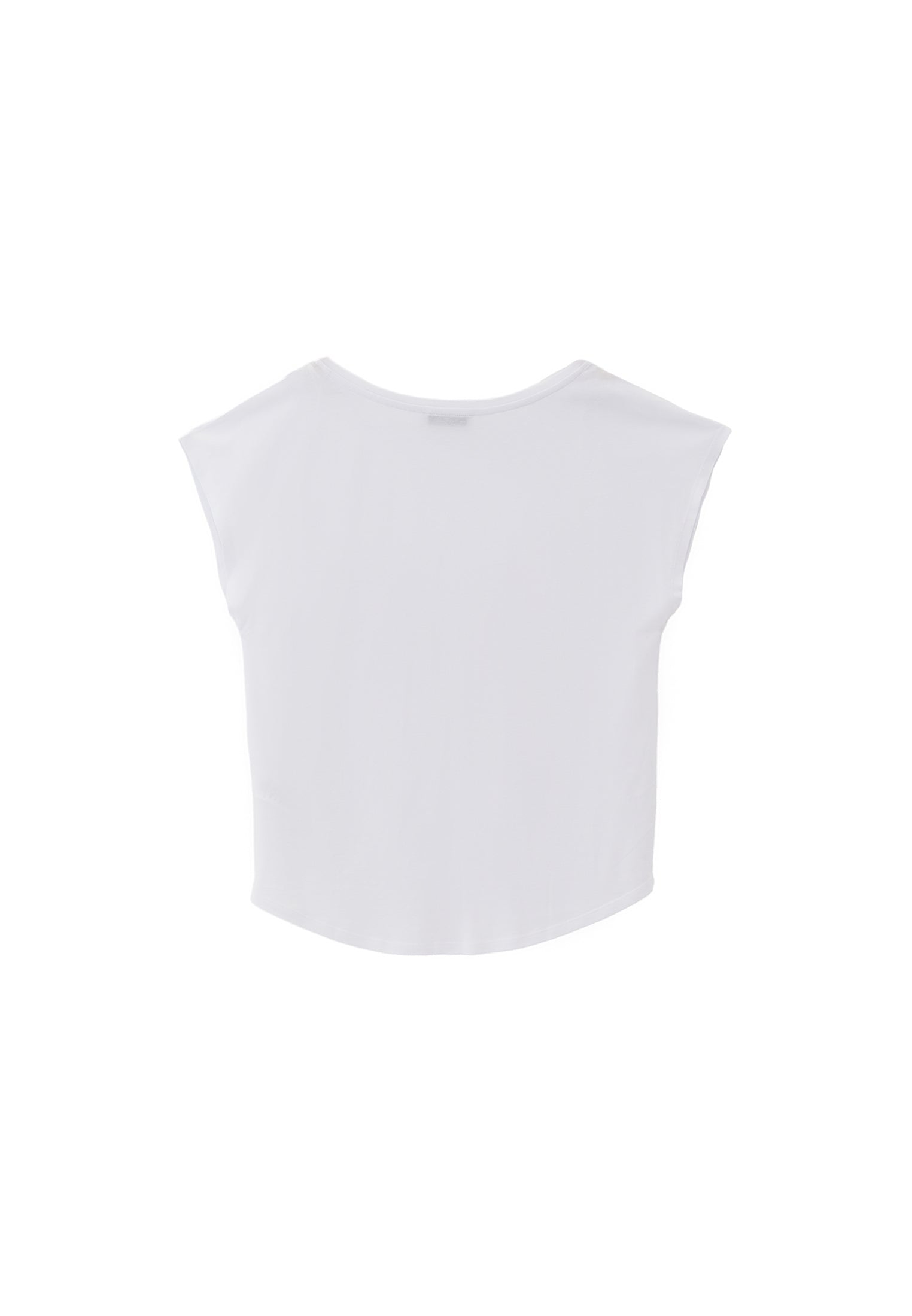 Boat Neck Short Sleeve T-Shirt - WHITE