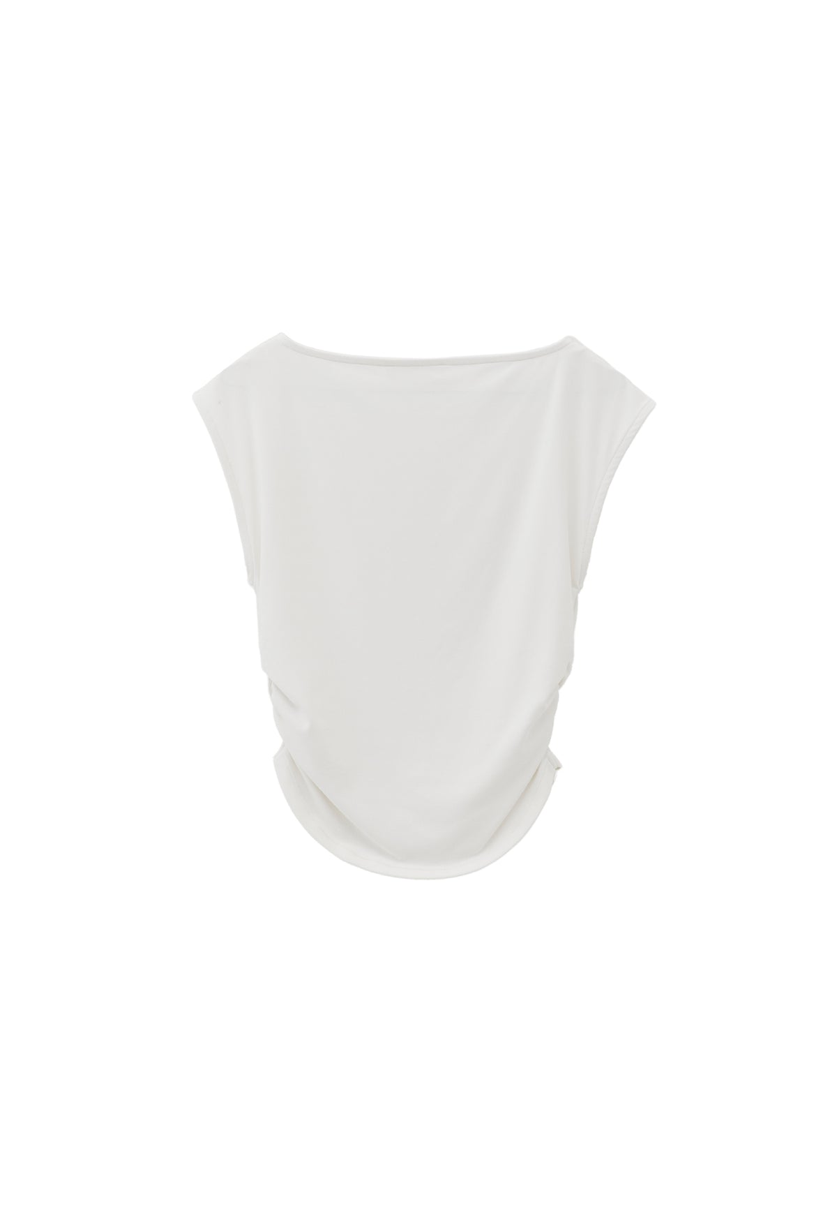 Bodycon T-Shirt Boat Neck Summer Collection - White