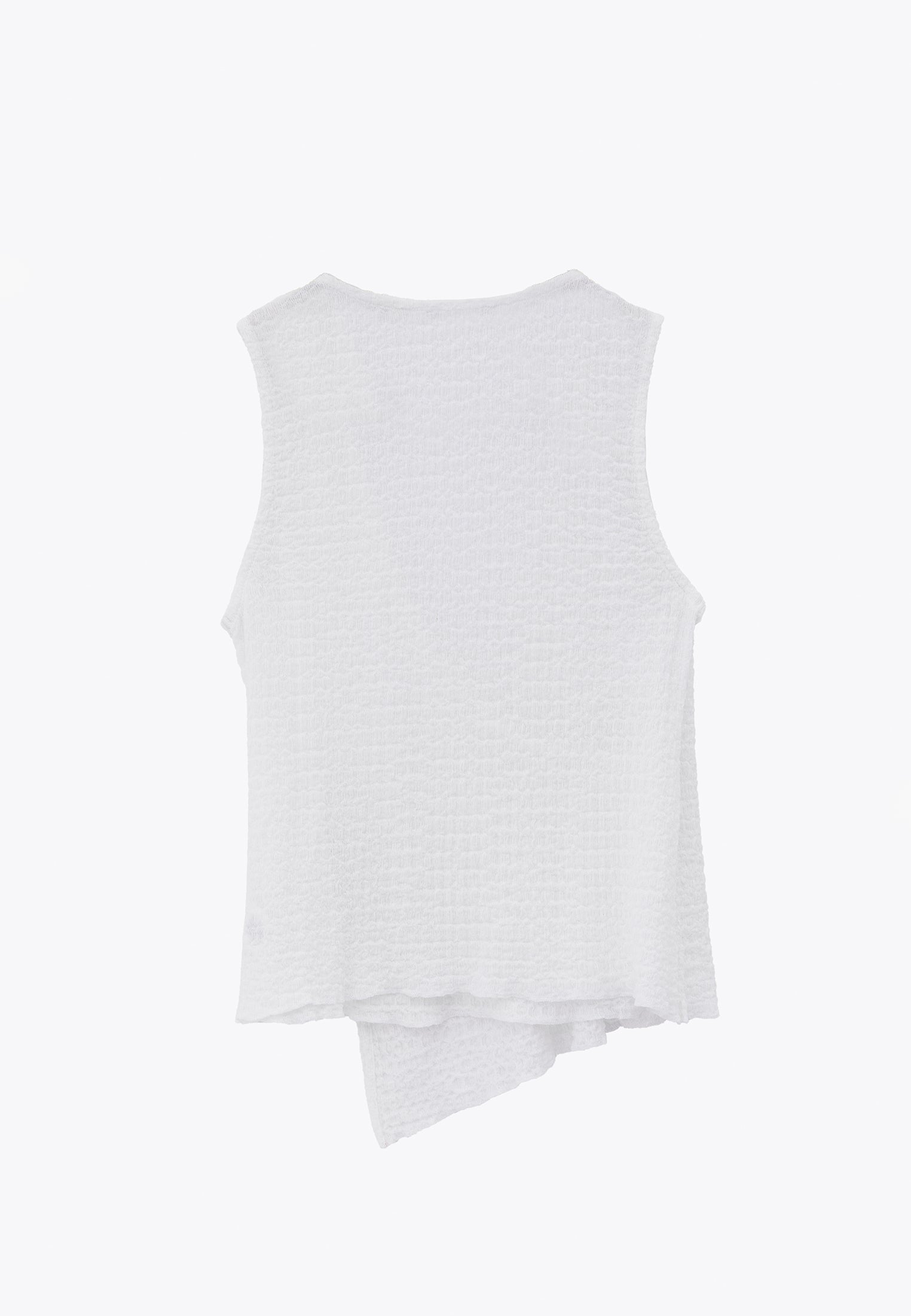 V Neck Blouse Without Sleeve Detail - WHITE