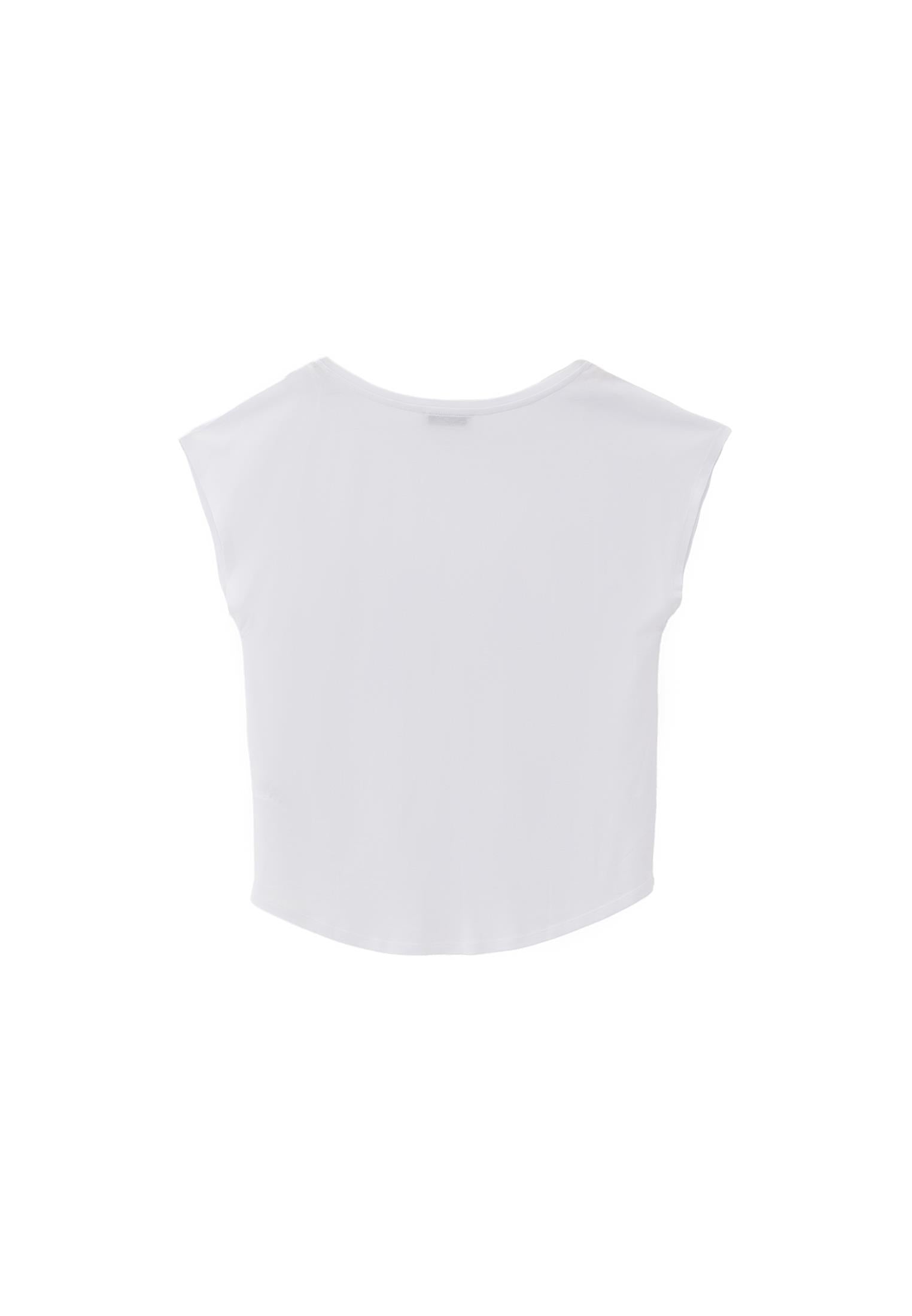Boat Neck Short Sleeve T-Shirt - WHITE