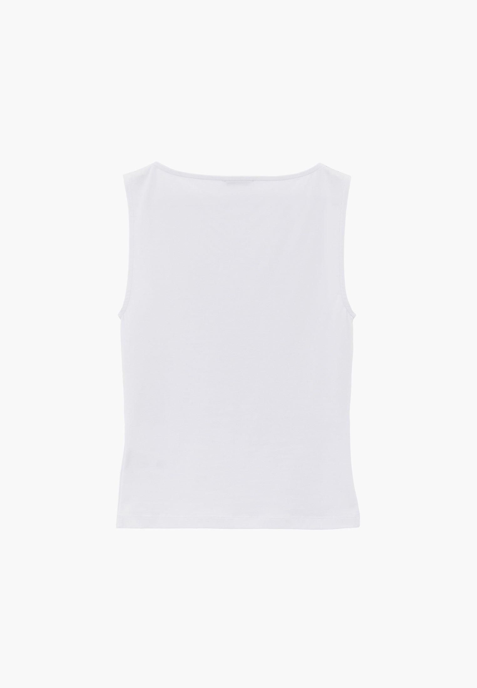 Boat Neck Tank Top - WHITE