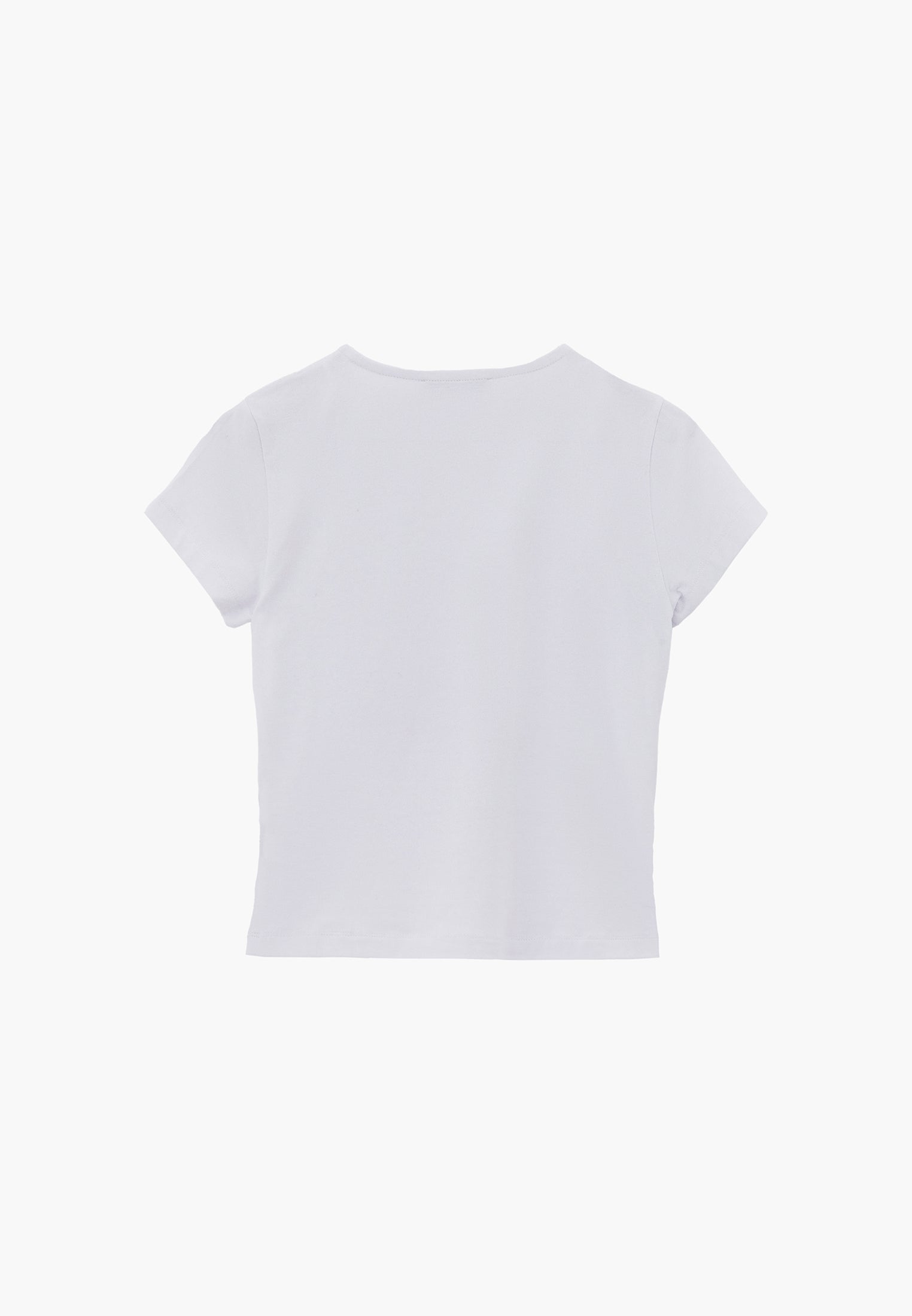 Bodycon T-Shirt Crew Neck - WHITE