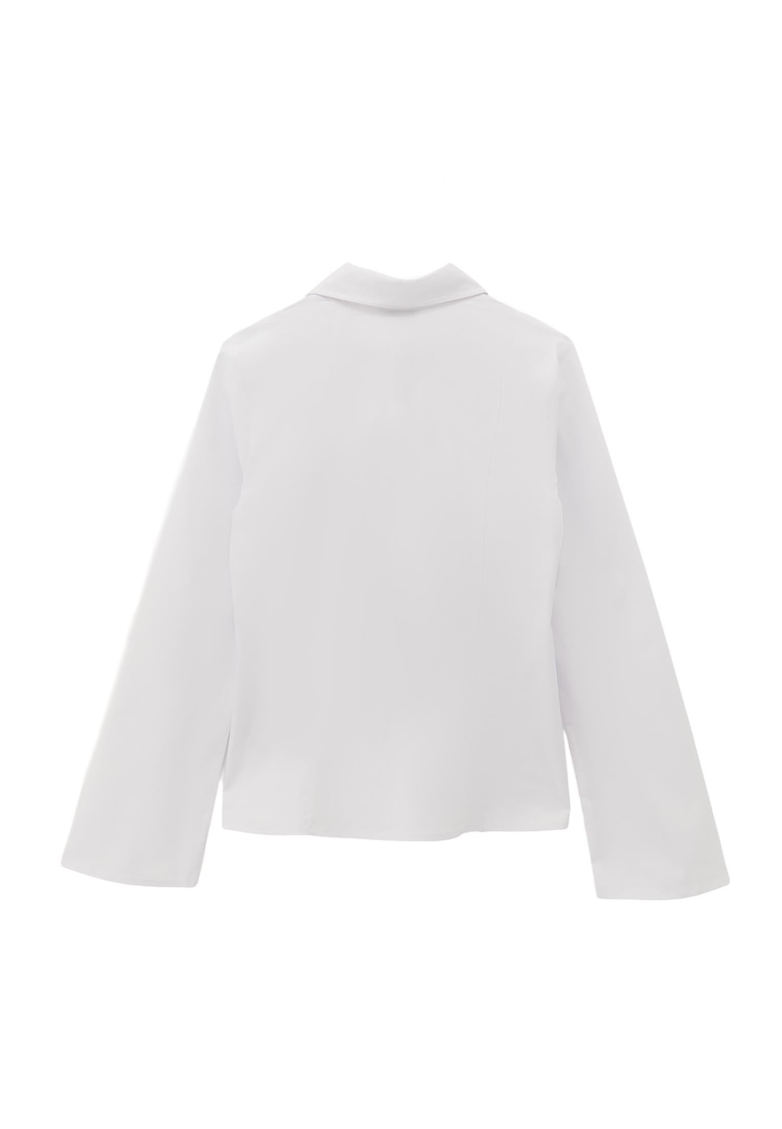 Shirt Collar Long Sleeve Buttoned Shirt - WHITE
