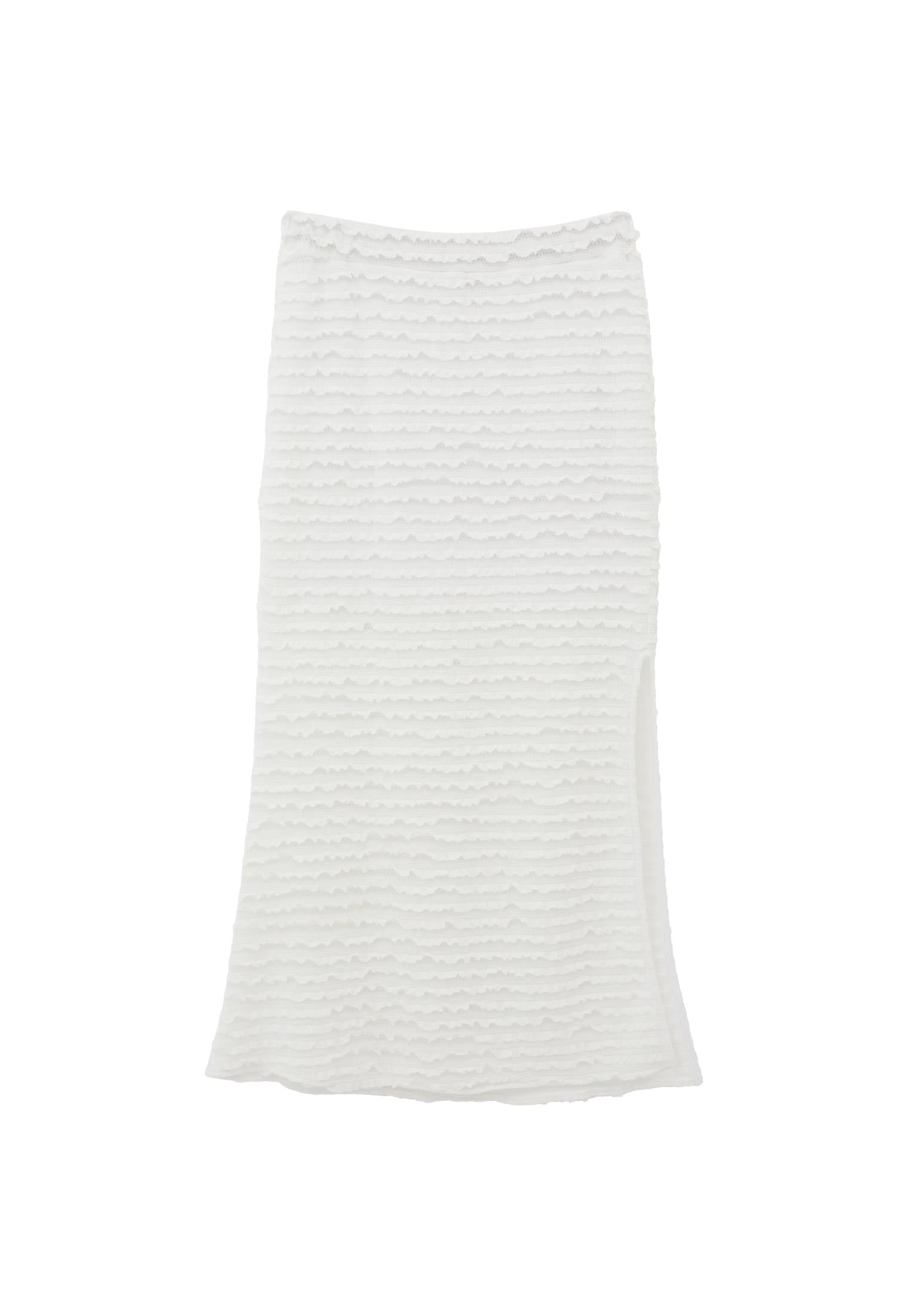 High Waist Long Skirt - WHITE
