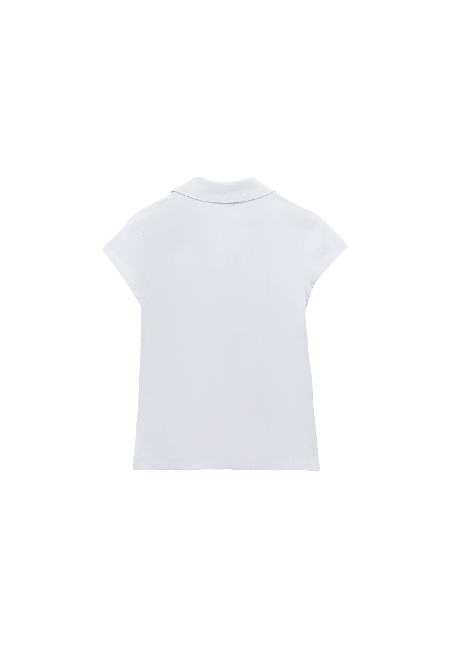 Polo Collar Short Sleeve Standard T-Shirt - WHITE