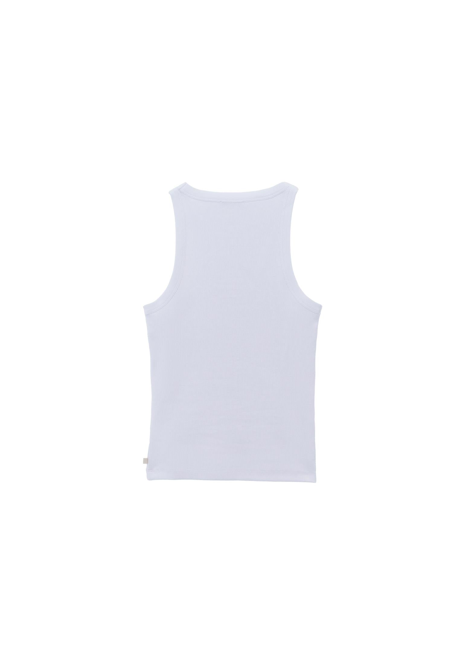 Crew Neck Tank Top - WHITE