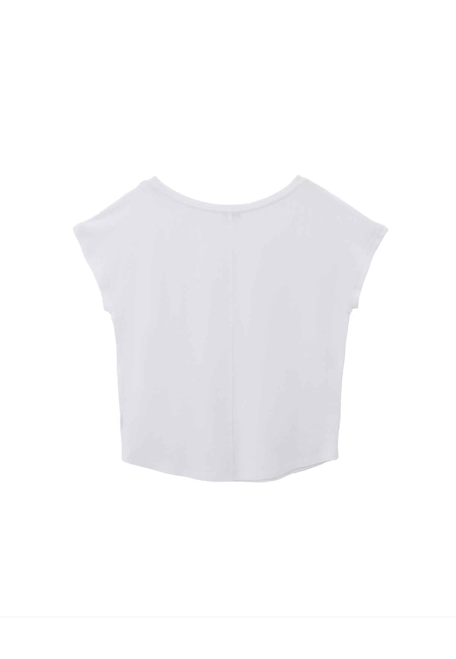 Boat Neck Sleeveless T-Shirt - WHITE