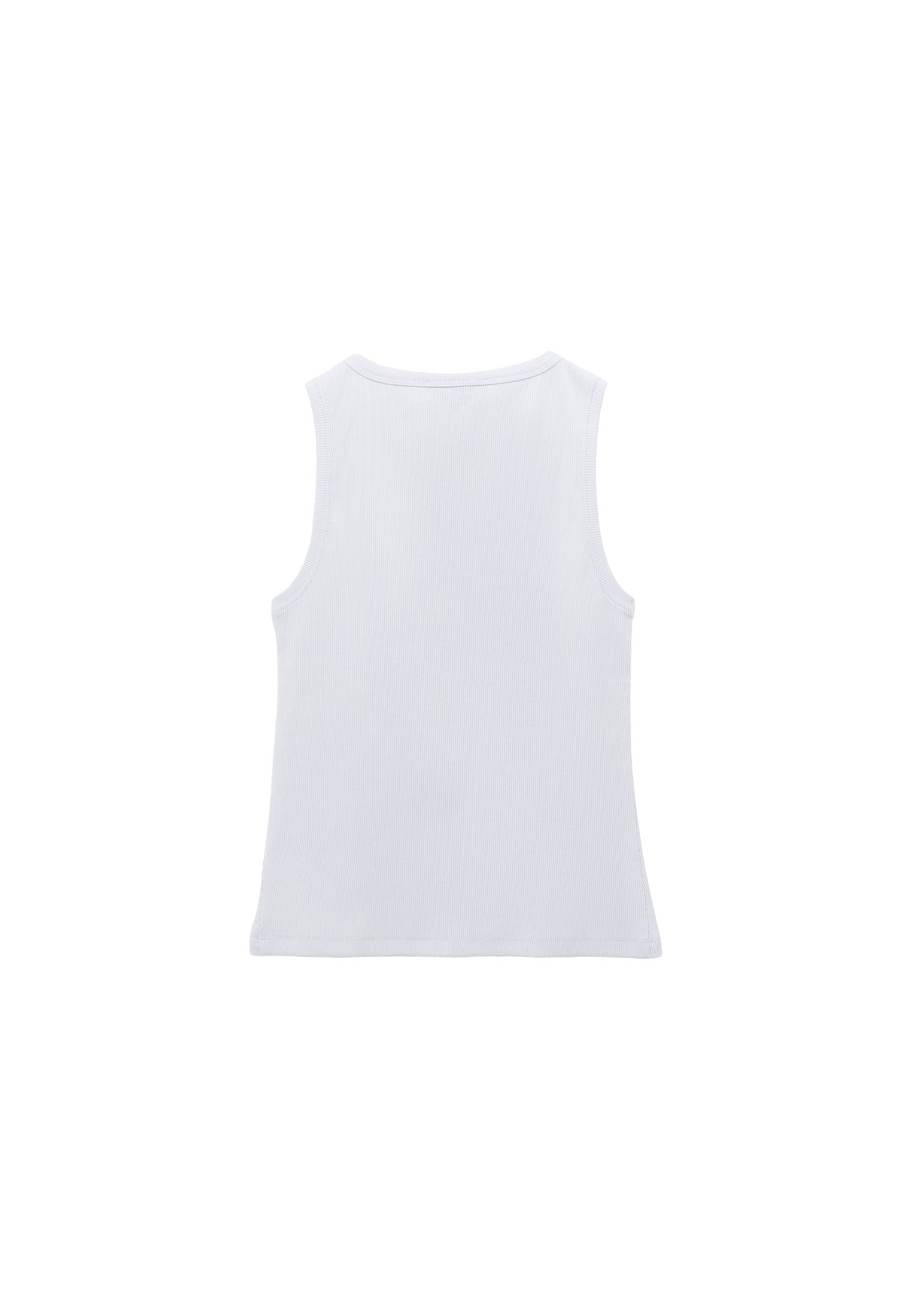 Sleeveless Tank With Crew Neck - WHITE