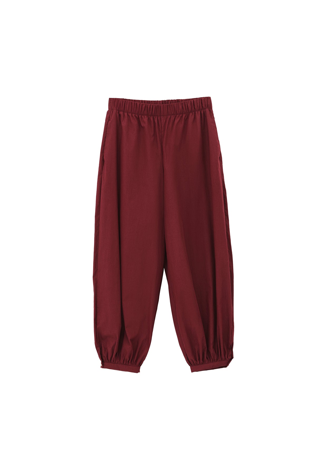 Jogger High Waist Long Trousers - Burgundy