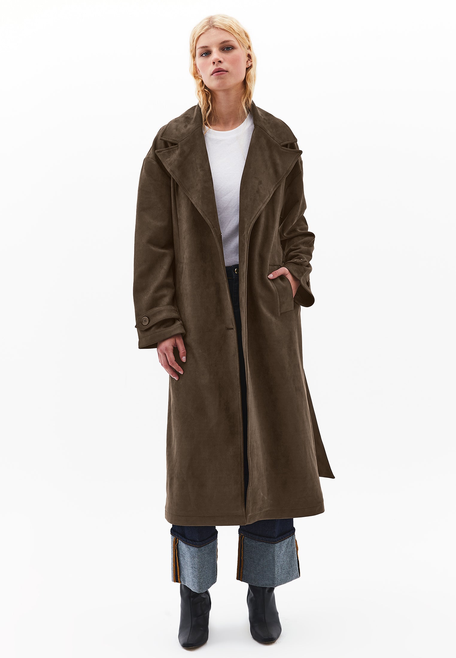 SUEDE TRENCHCOAT - WREN