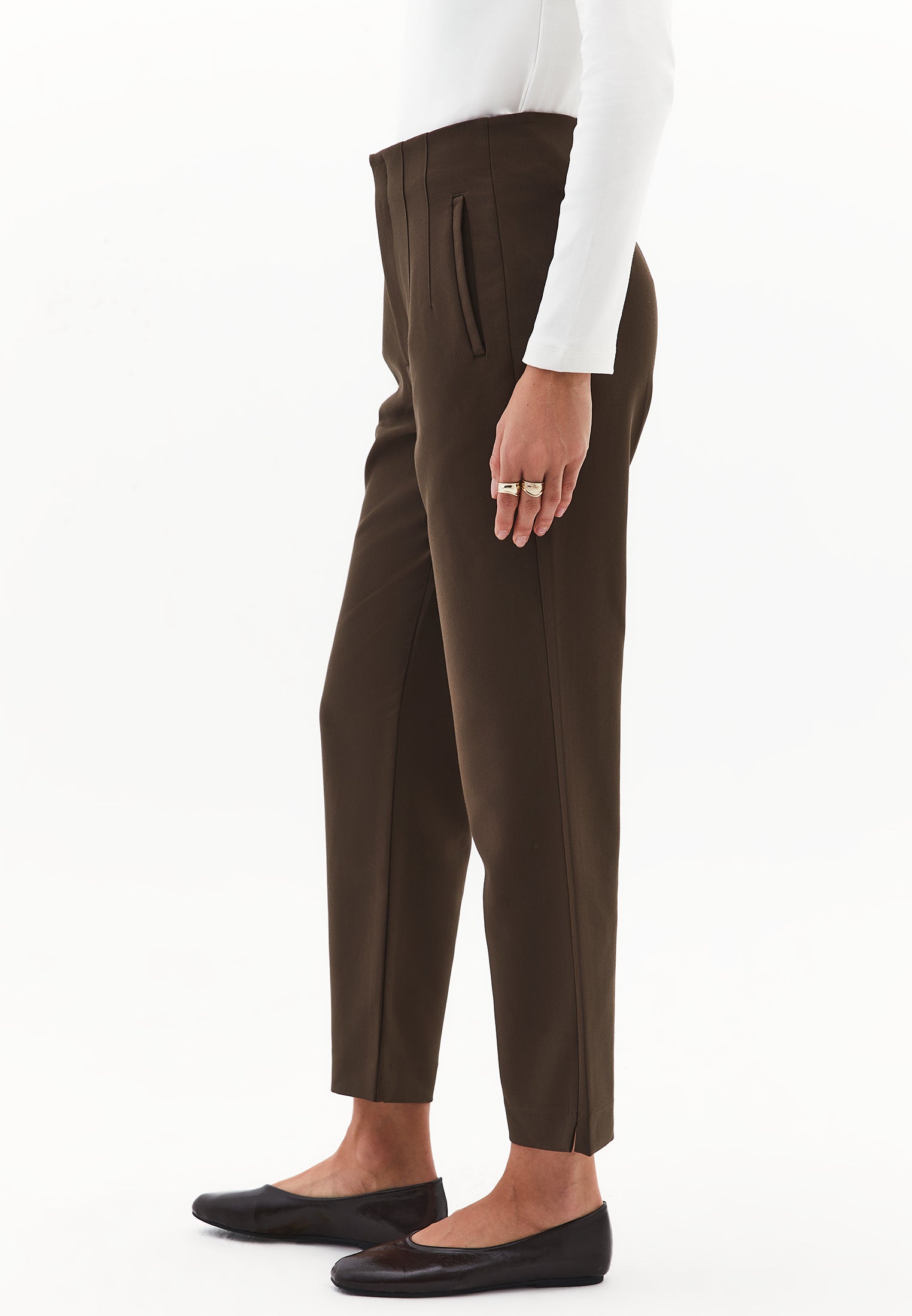 Carrot Cut High Waist Pants - WREN