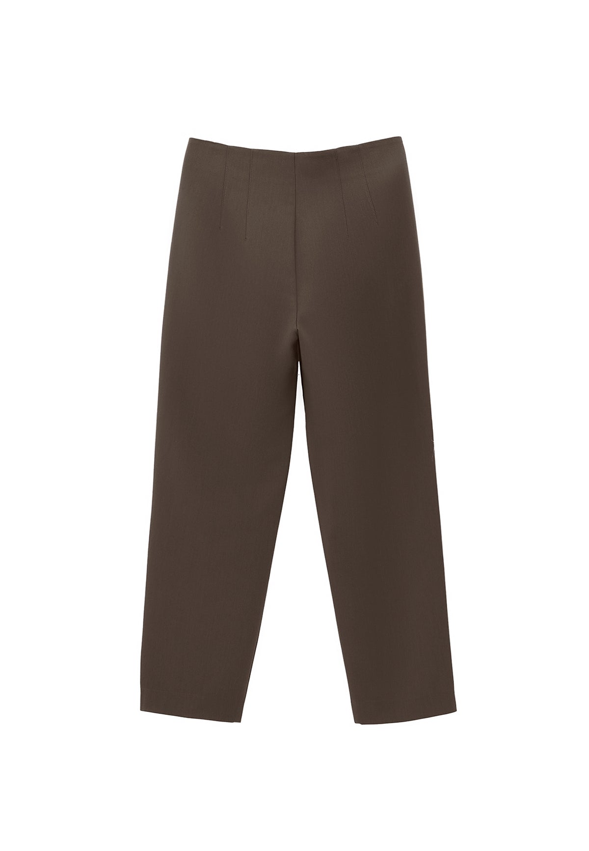 Carrot Cut High Waist Pants - Brown