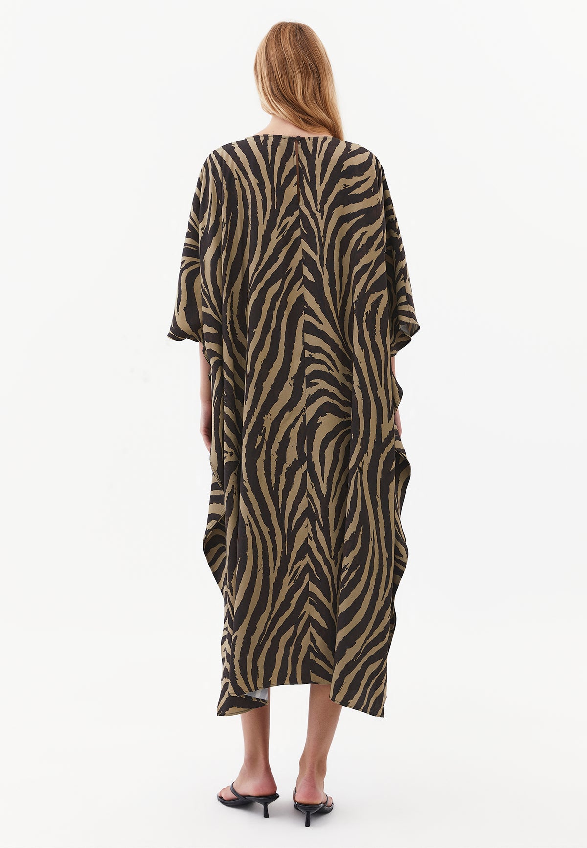Long Boat Neck Loose Fit Women's Dress - Mix Color