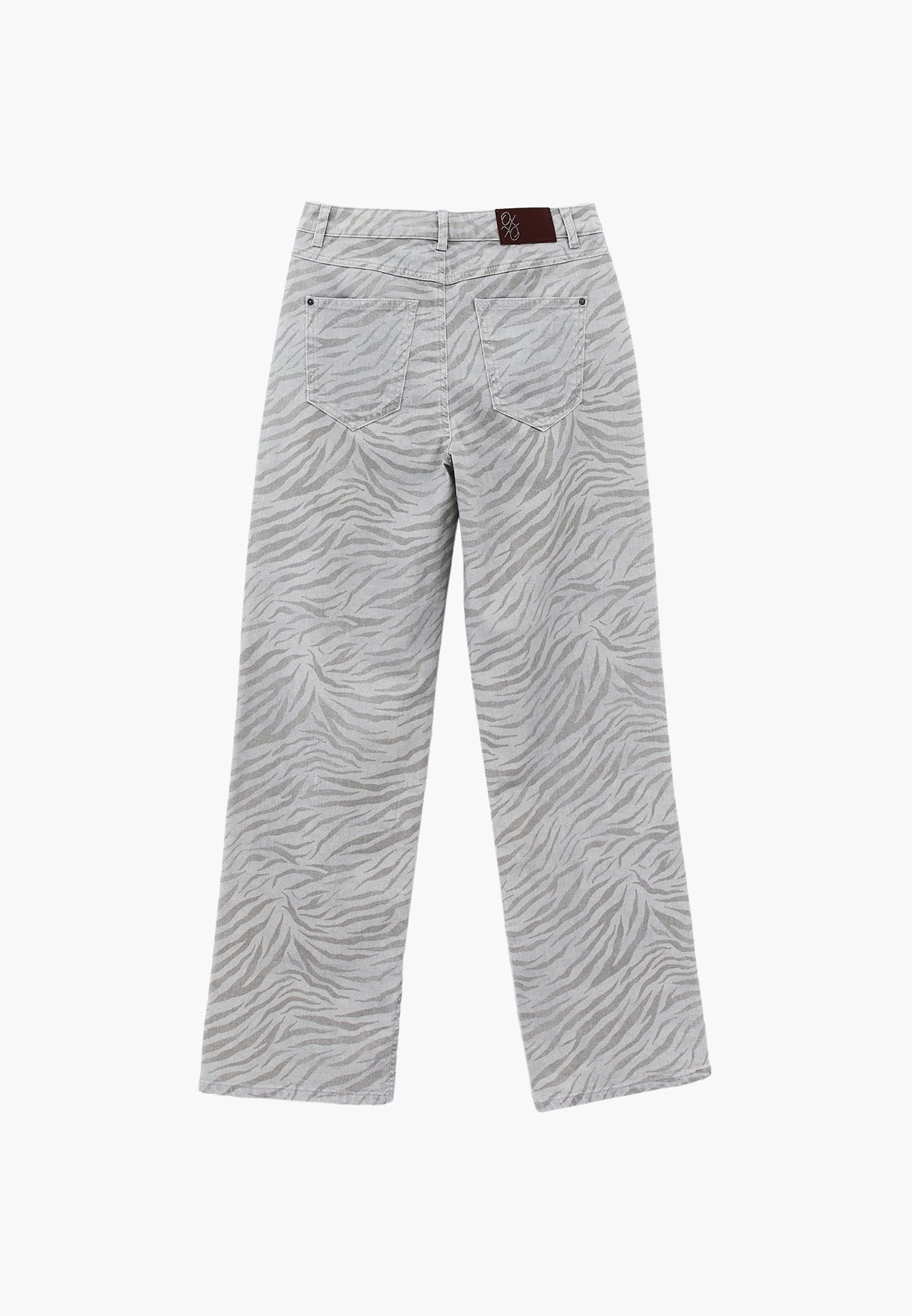 Animal Print High Waist Straight Leg Pants - ZEBRA COMB