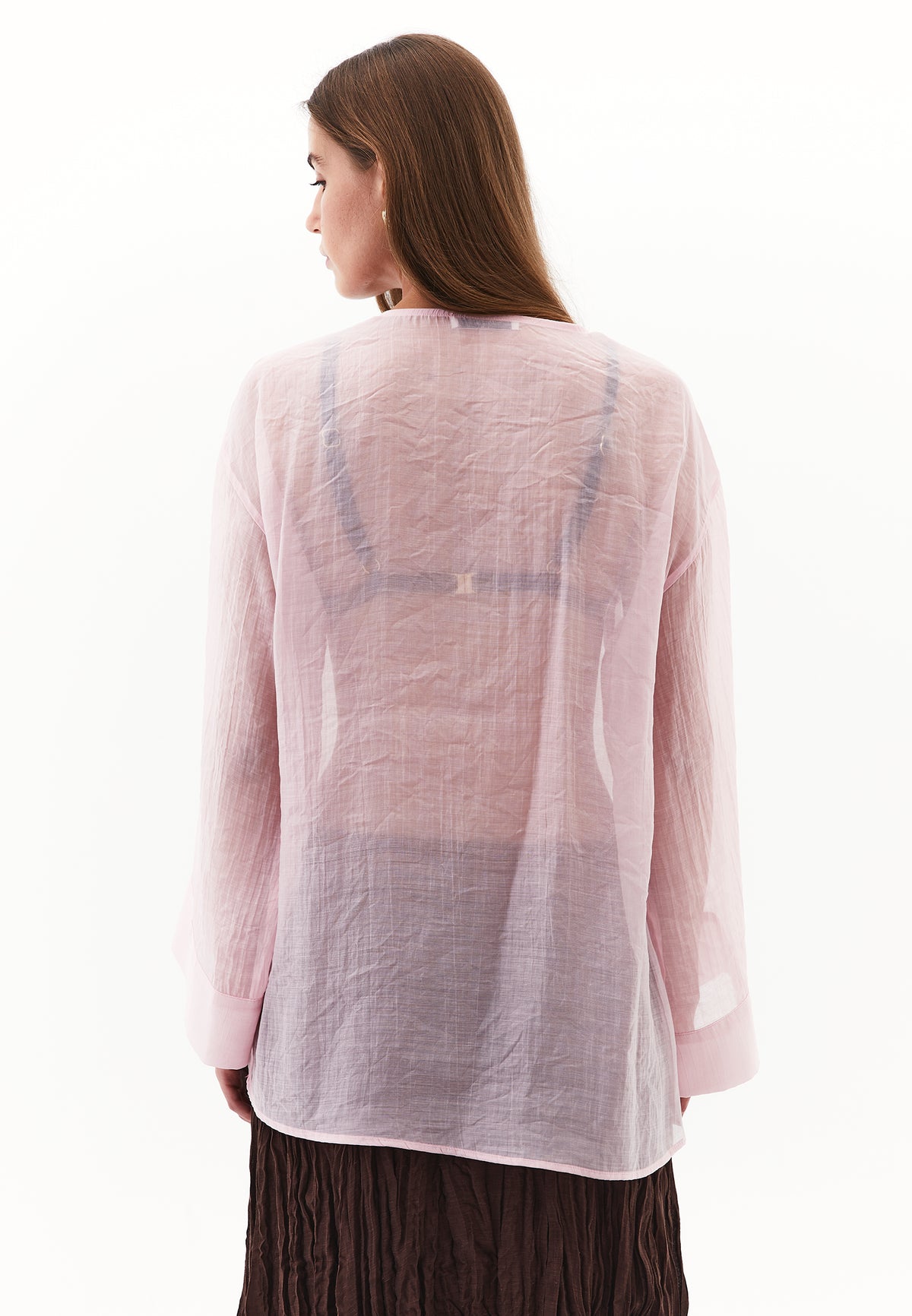 Tunic Blouse With Button Details - Pink