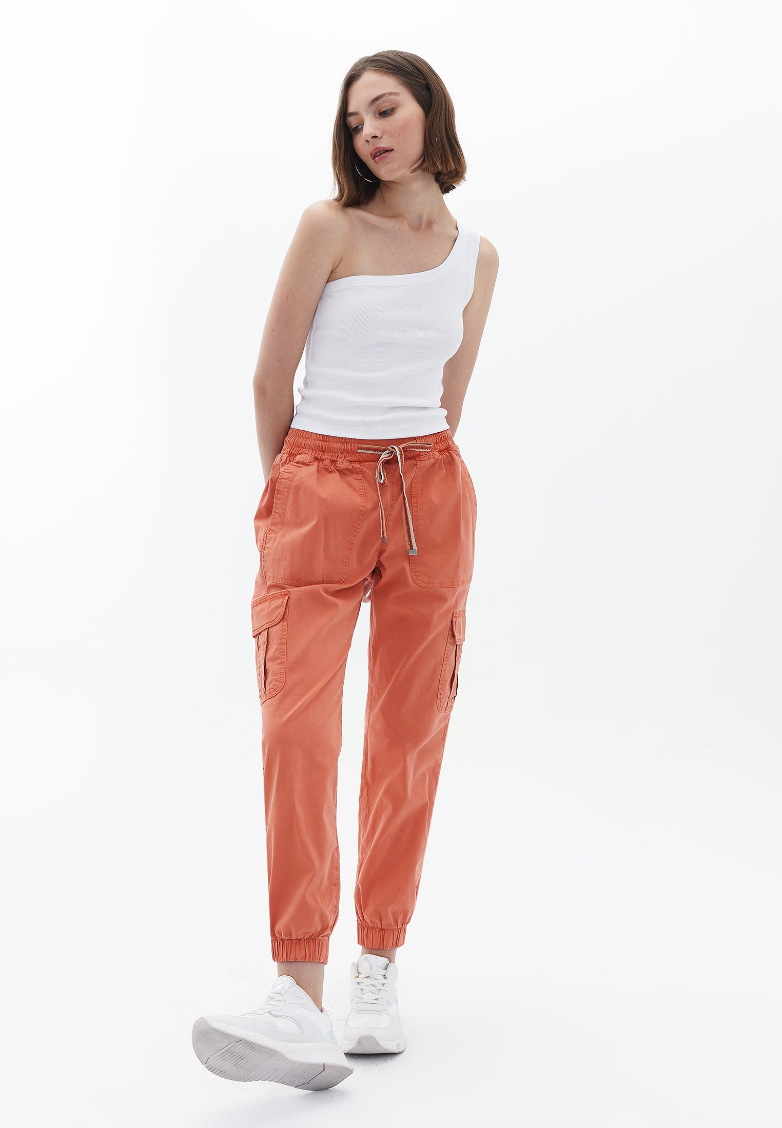 Elasticated waistband cargo jogger pants - ANTIK GINGER