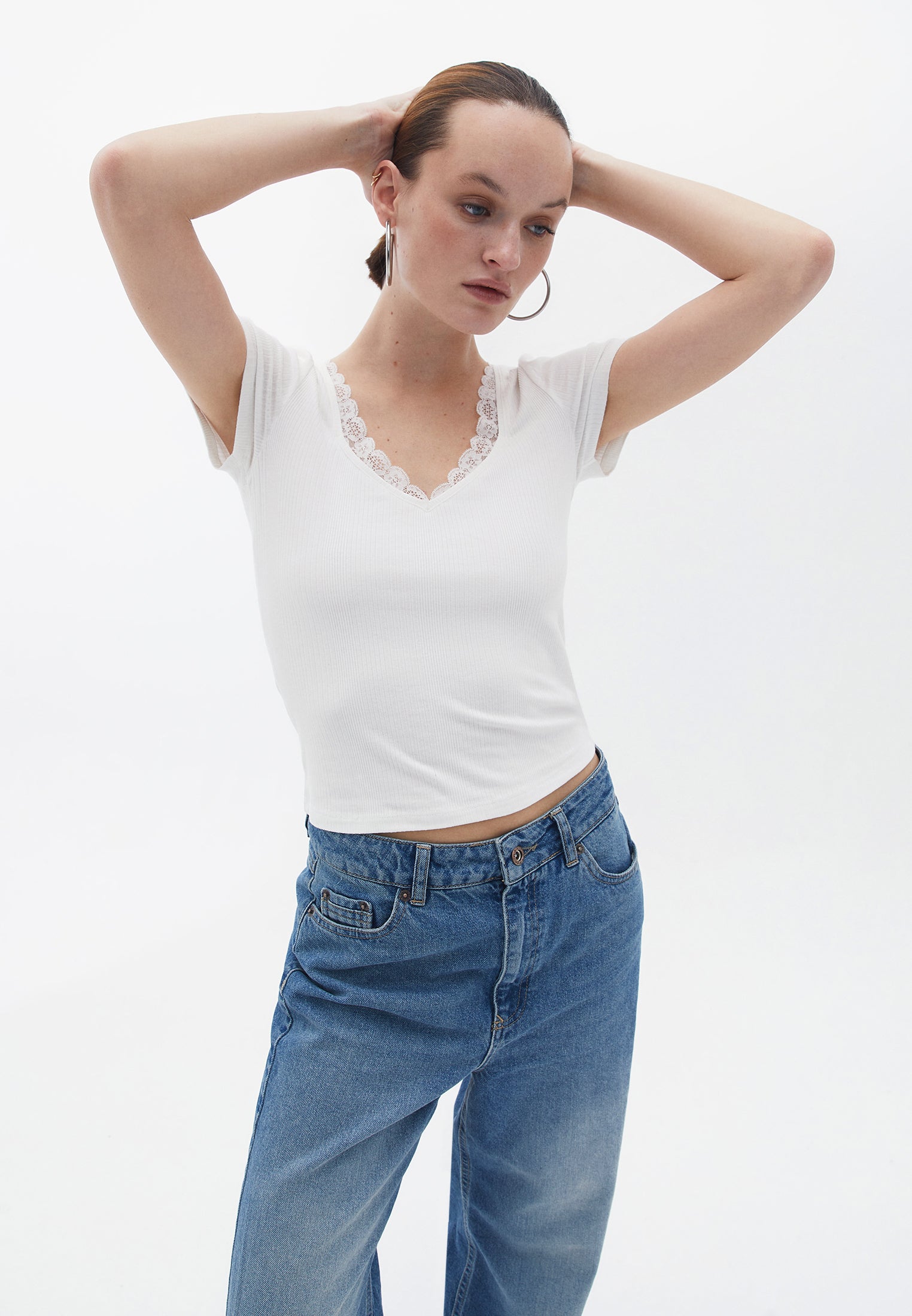 Tshirt with Lace Detail - ICE MILK