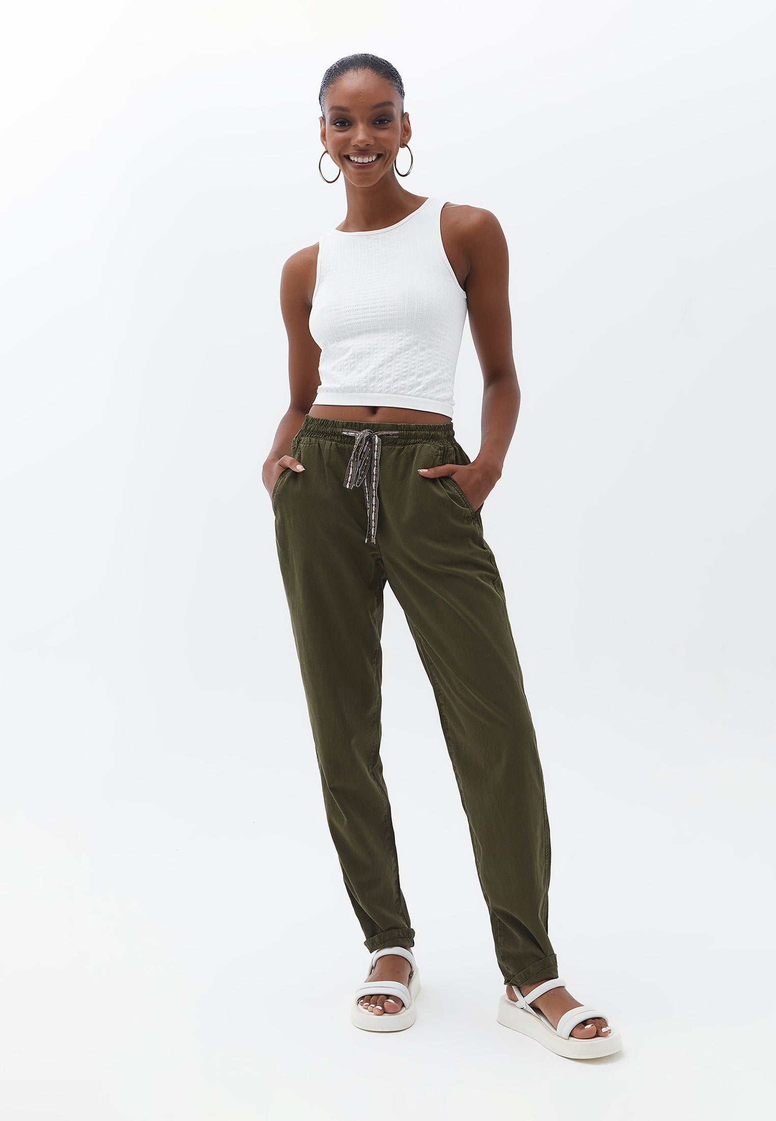 Halter Neck Crop Singlet - ICE MILK