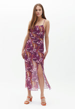 Tulle Dress with Thin Straps - LEAF COMB