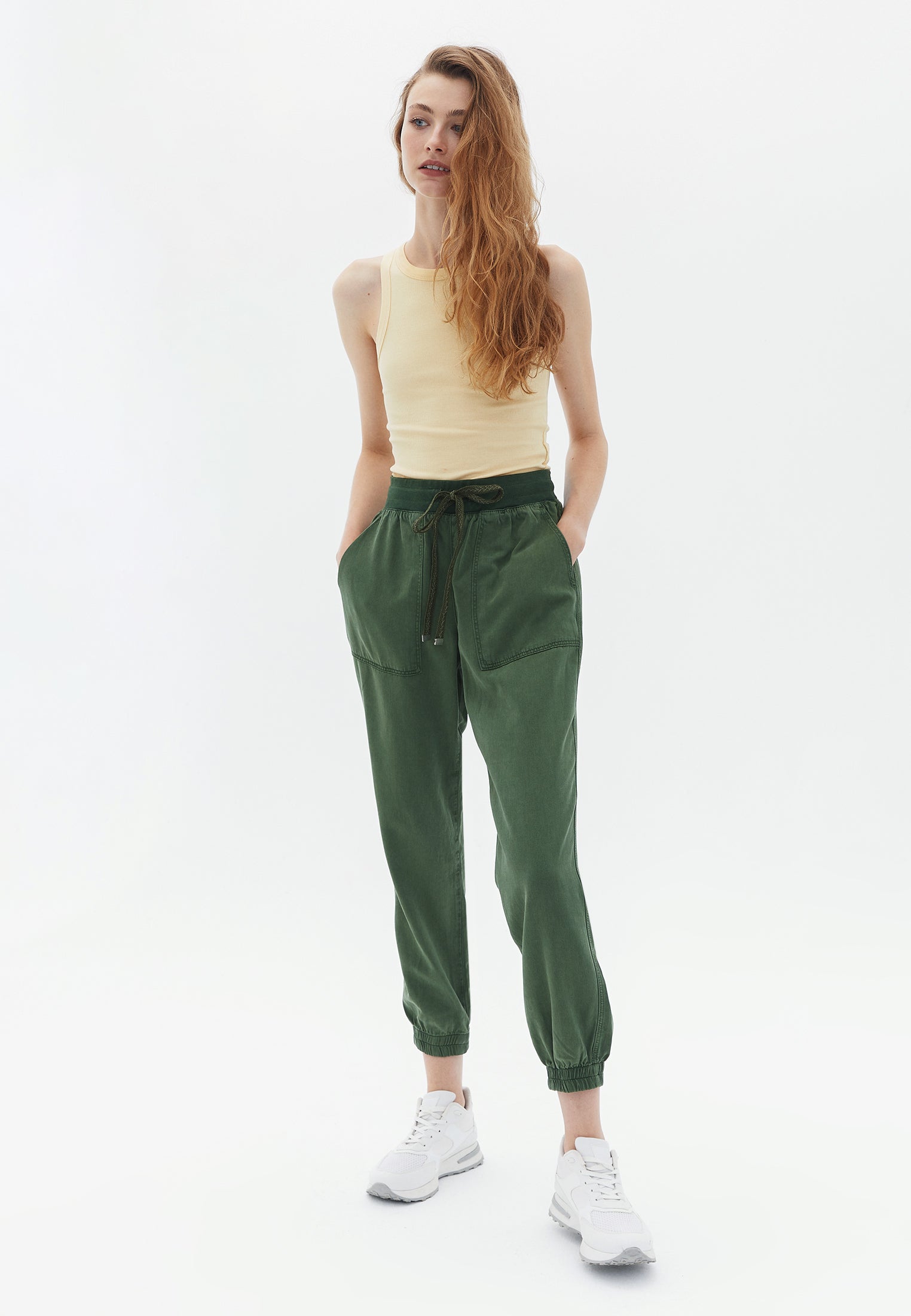 Mid Rise Jogger Pants - ANTIK BRONZE GREEN