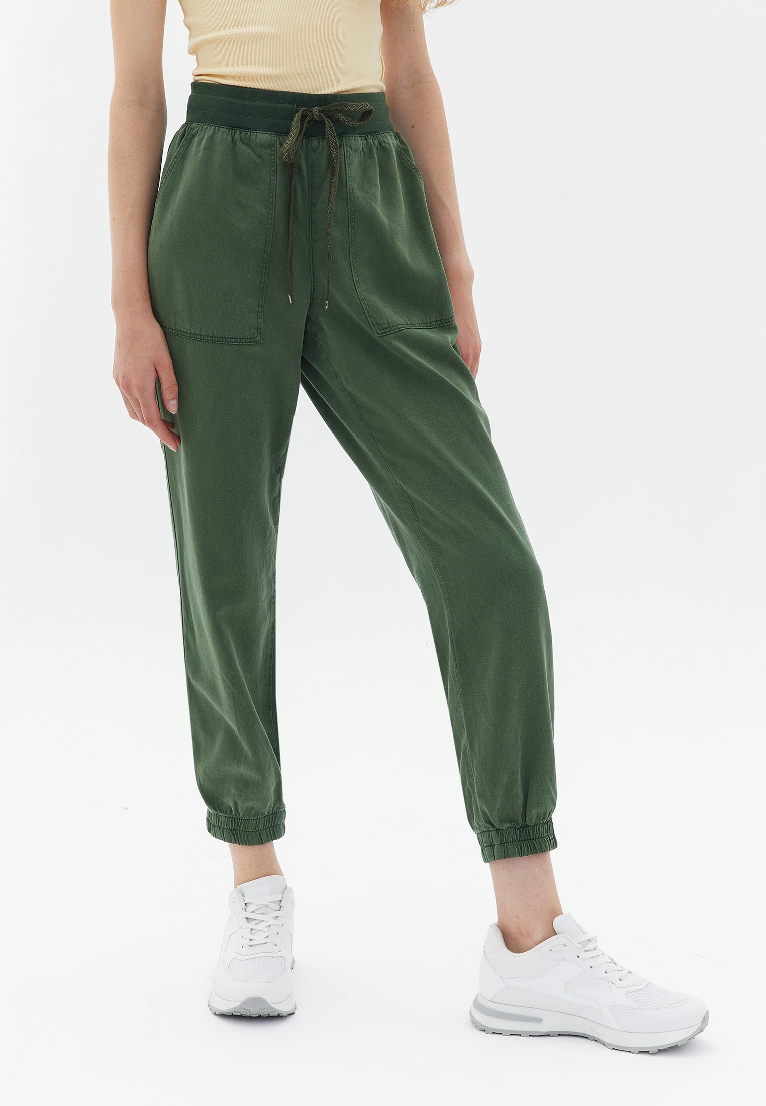 Mid Rise Jogger Pants - ANTIK BRONZE GREEN