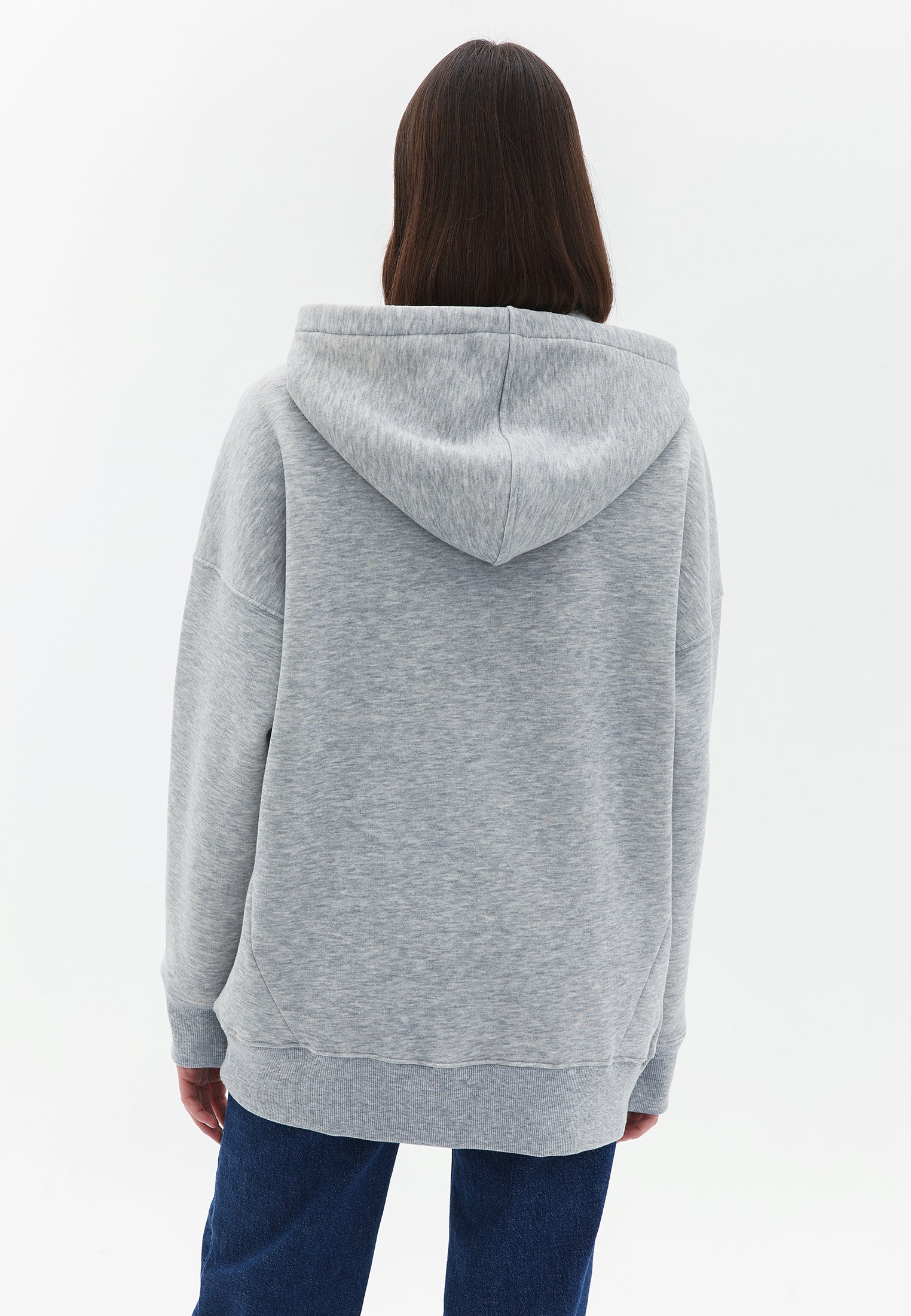 Oversize Hooded Sweatshirt - GREY MELANGE
