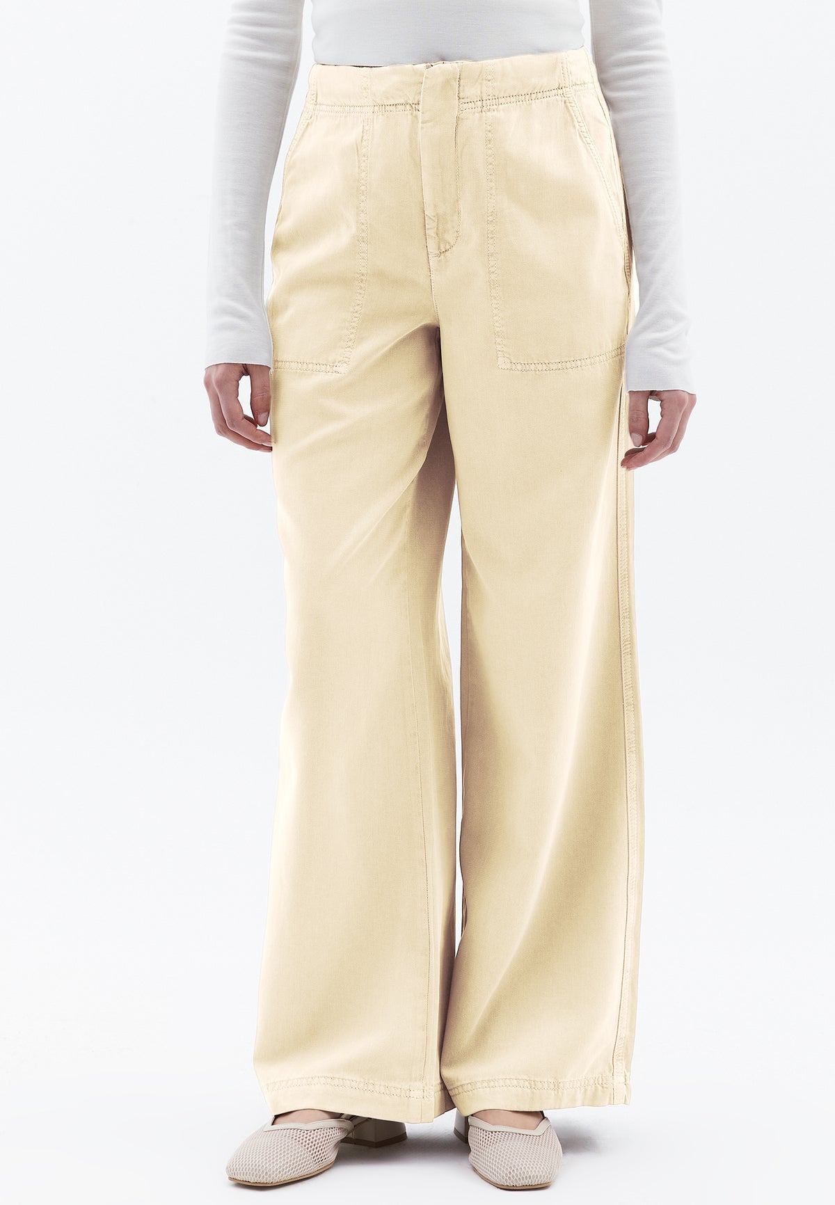 Wide Leg Trousers - Yellow