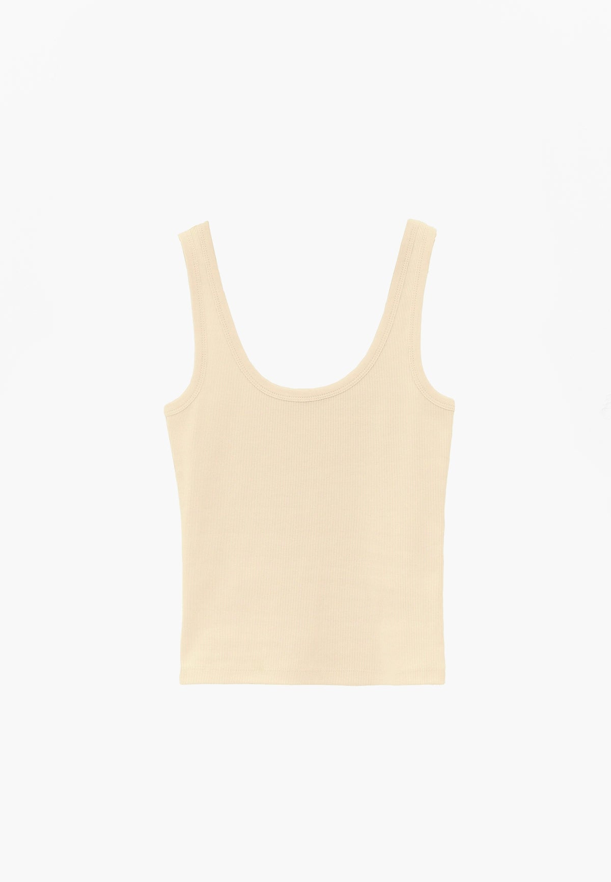 U Neck Bodycon Ribbed Tank Top - Yellow