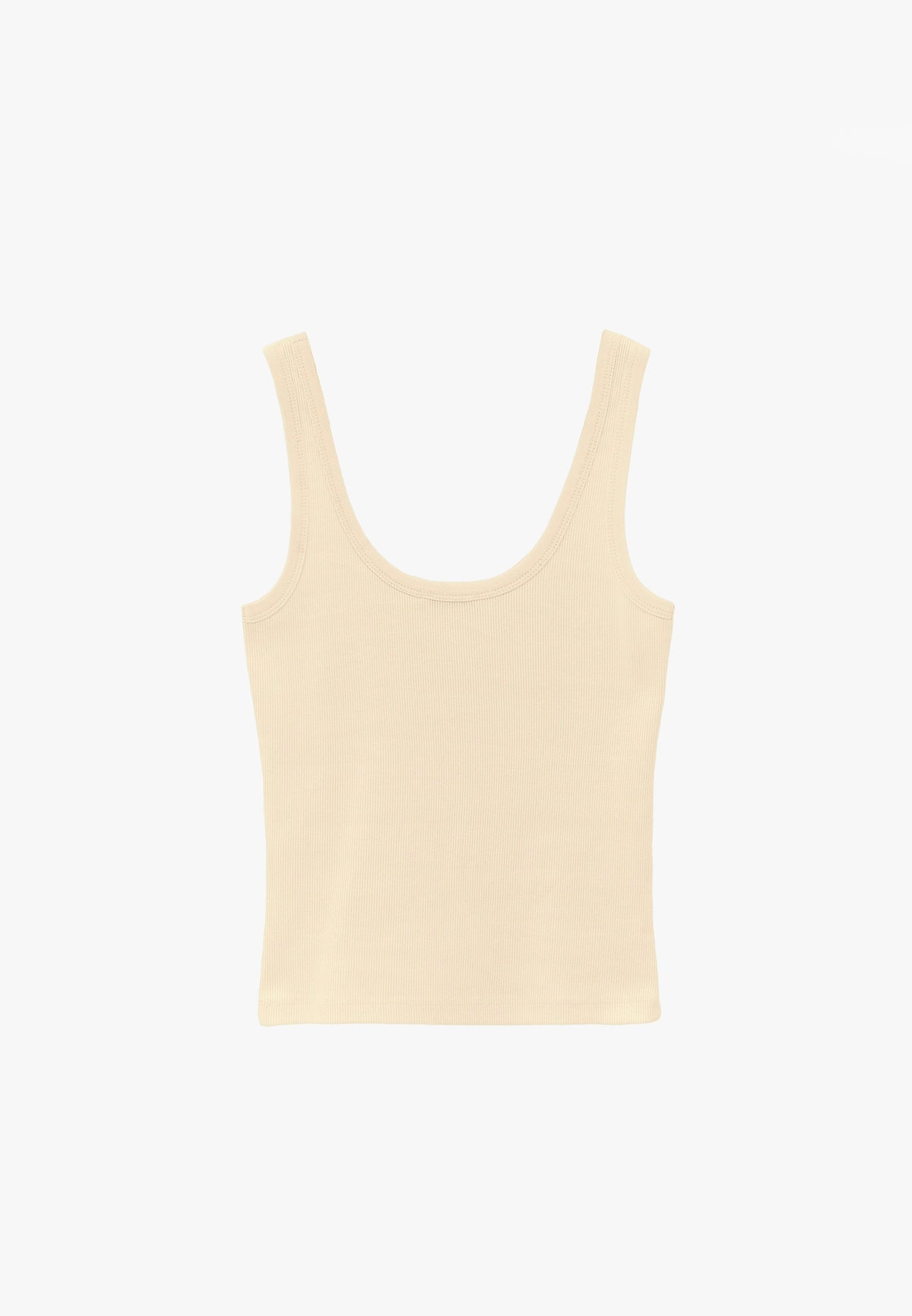 U Neck Bodycon Ribbed Tank Top - Yellow