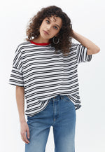 Cotton Oversize Tshirt - BLACK STRIPE