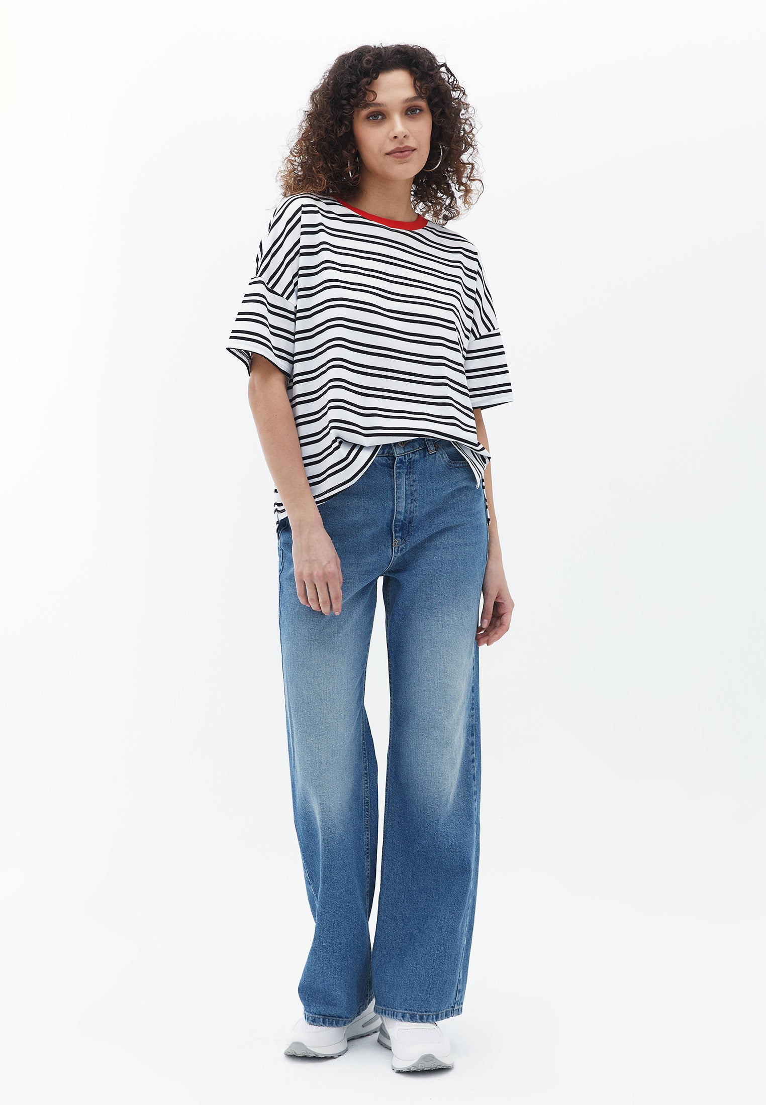 Cotton Oversize Tshirt - BLACK STRIPE