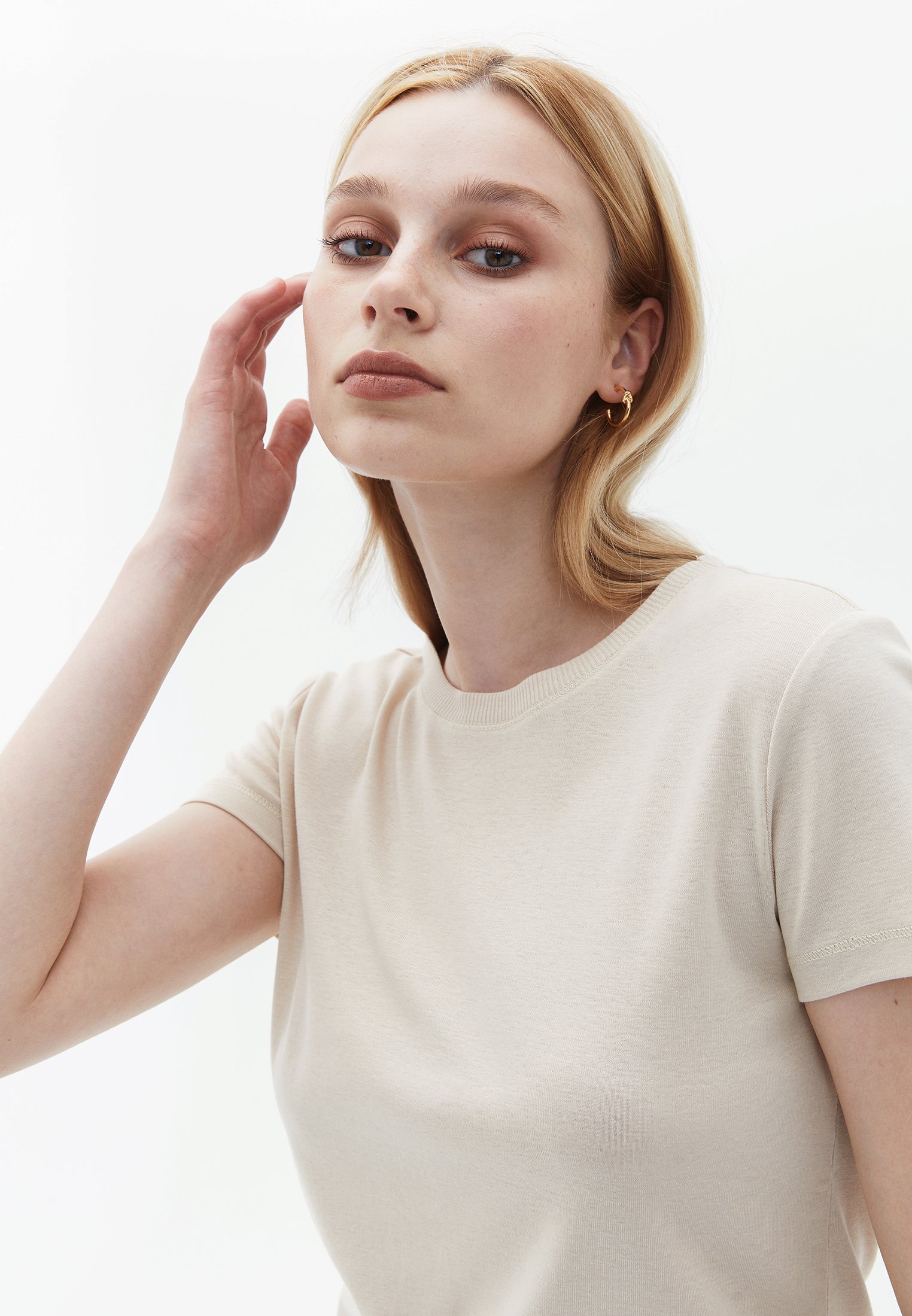 Cotton Crew Neck Tshirt - FRENCH OAK