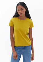 Cotton Crew Neck Tshirt - GOLDEN OLIVE