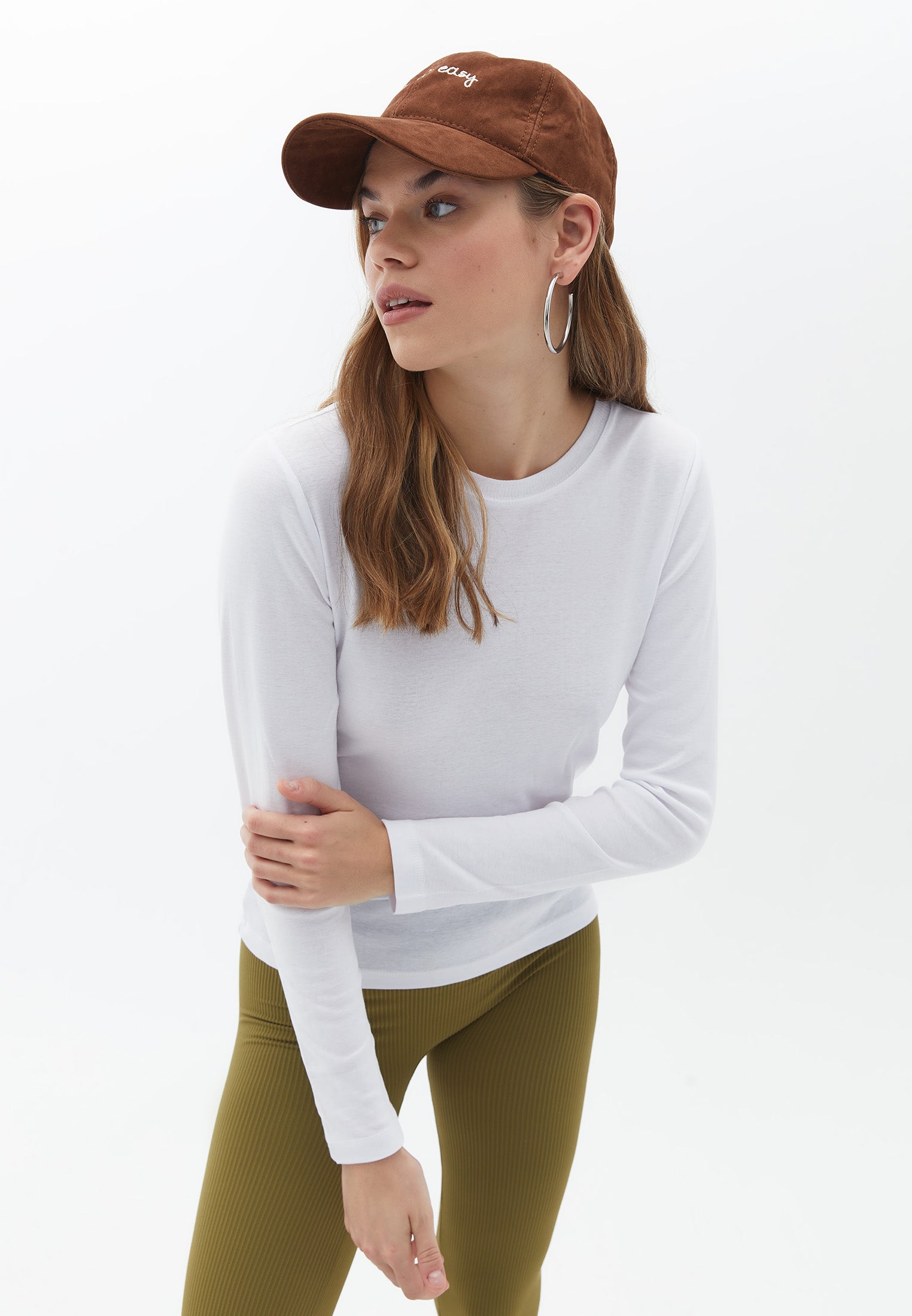 Cotton Tshirt with Long Sleeves - WHITE