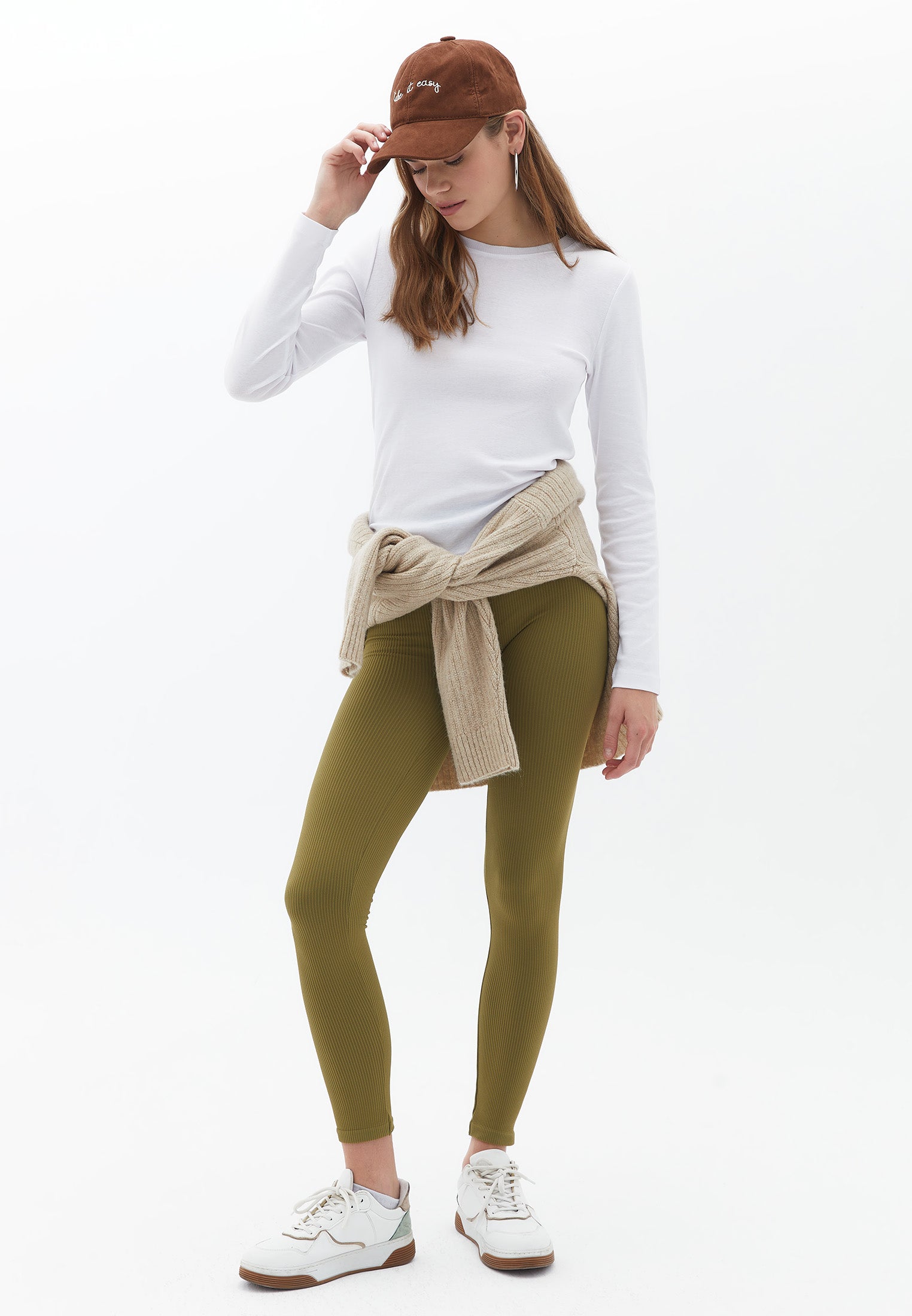 Cotton Tshirt with Long Sleeves - WHITE