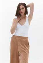Cotton V-Neck Singlet - WHITE