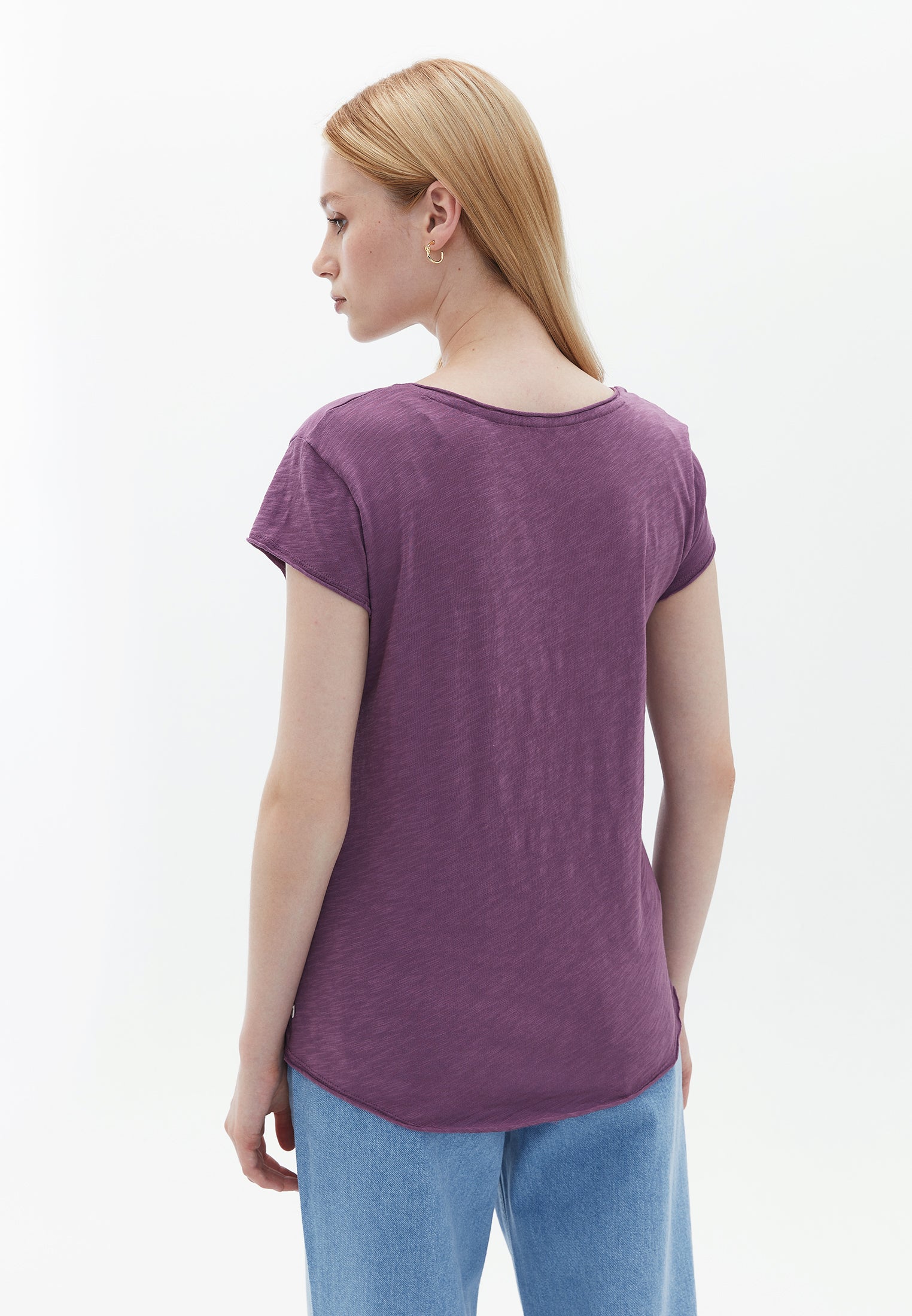 V-Neck Loose Fit Tshirt - CONCORD GRAPE