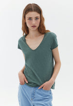 V-Neck Loose Fit Tshirt - LAUREL WREATH
