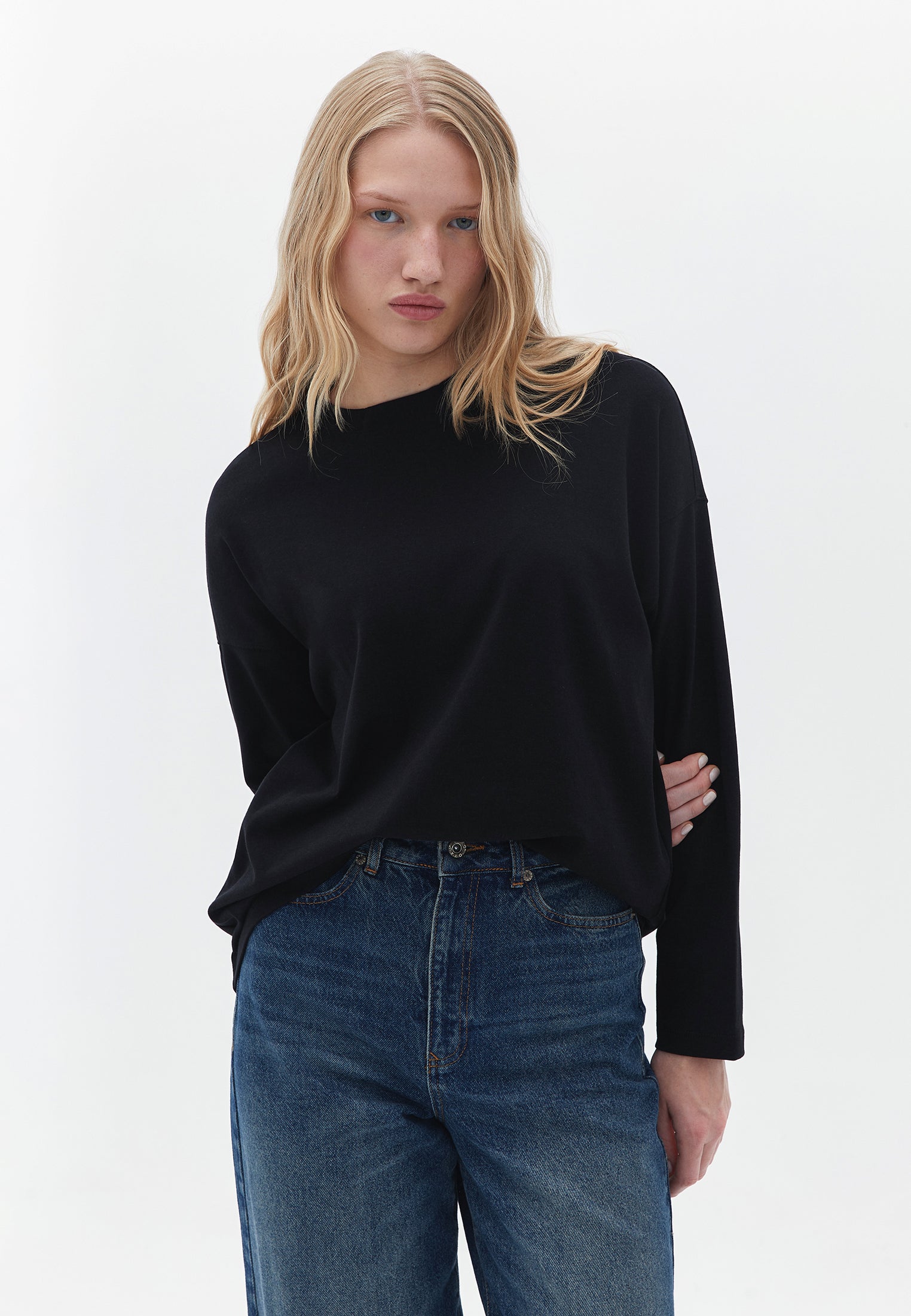 Cotton Crew Neck Tshirt - BLACK