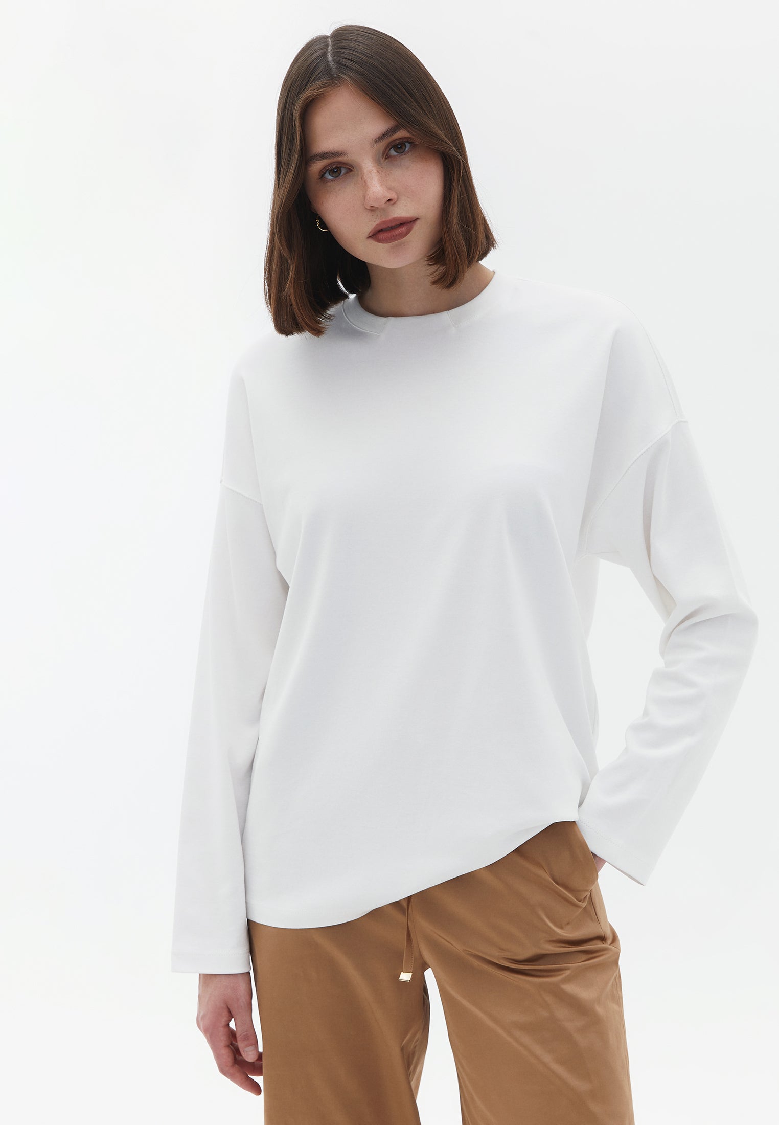 Cotton Crew Neck Tshirt - ICE MILK