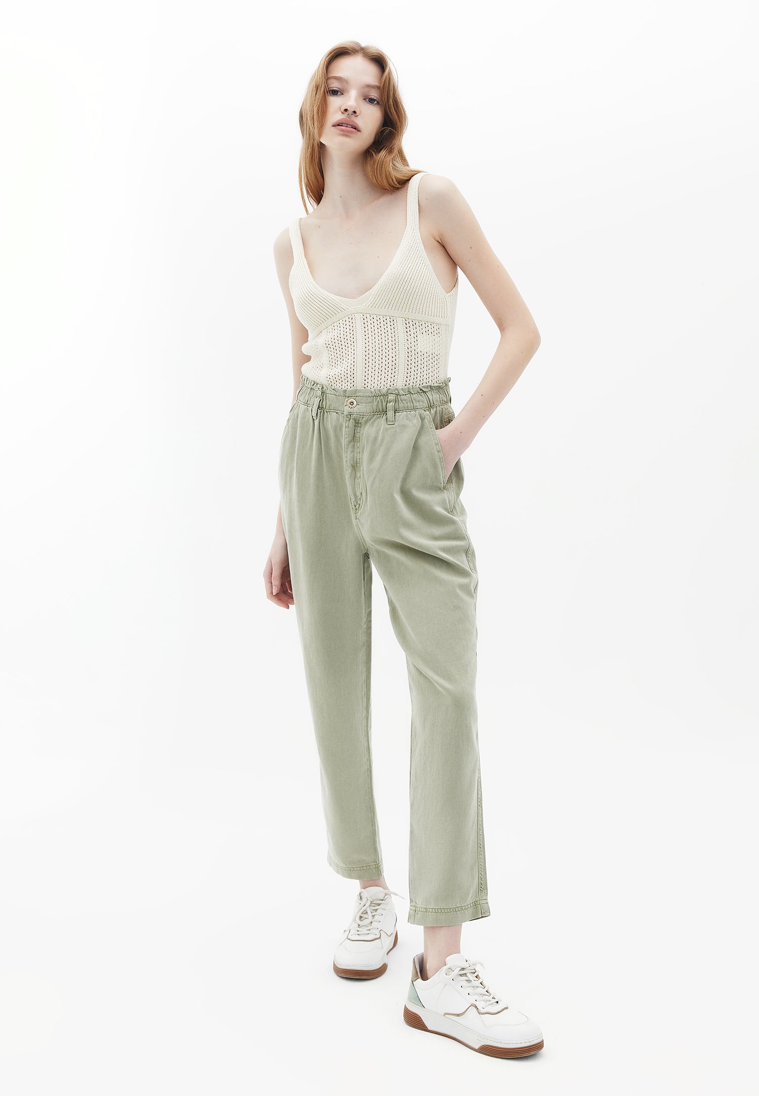 Ultra High Rise Baggy Fit Pants - ANTIK TEA
