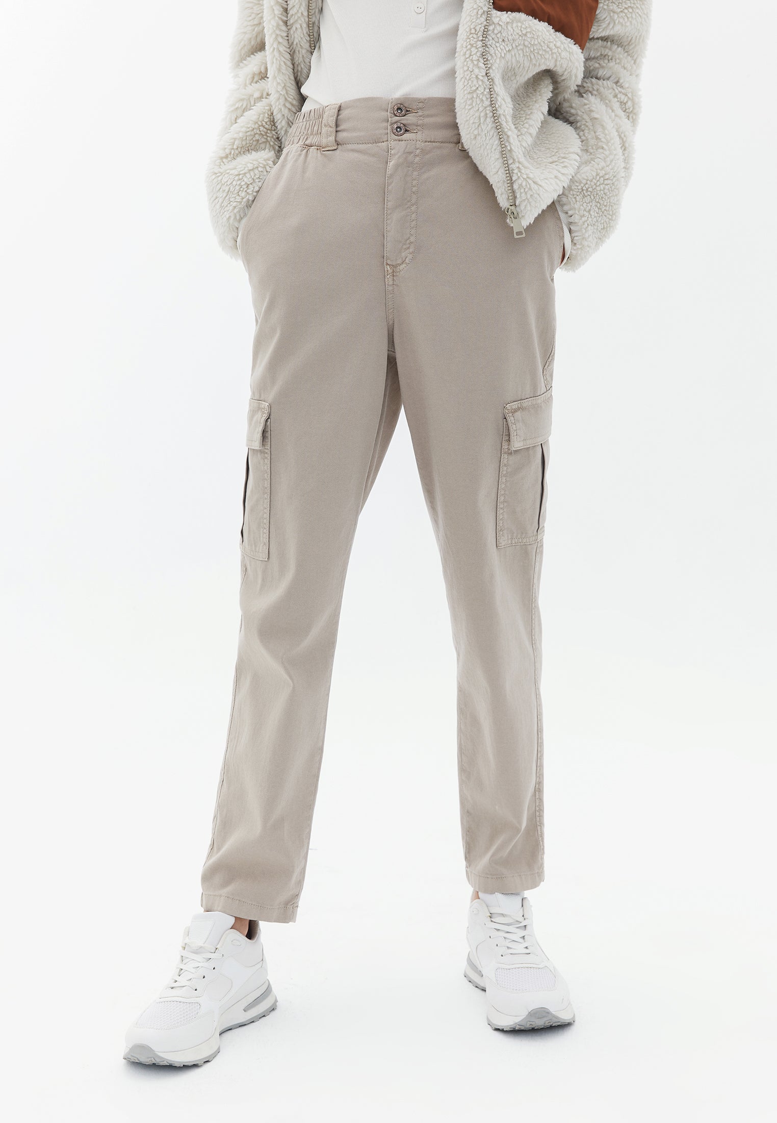 Ultra High Rise Carrot Fit Pants - ANTIK COBBLESTONE