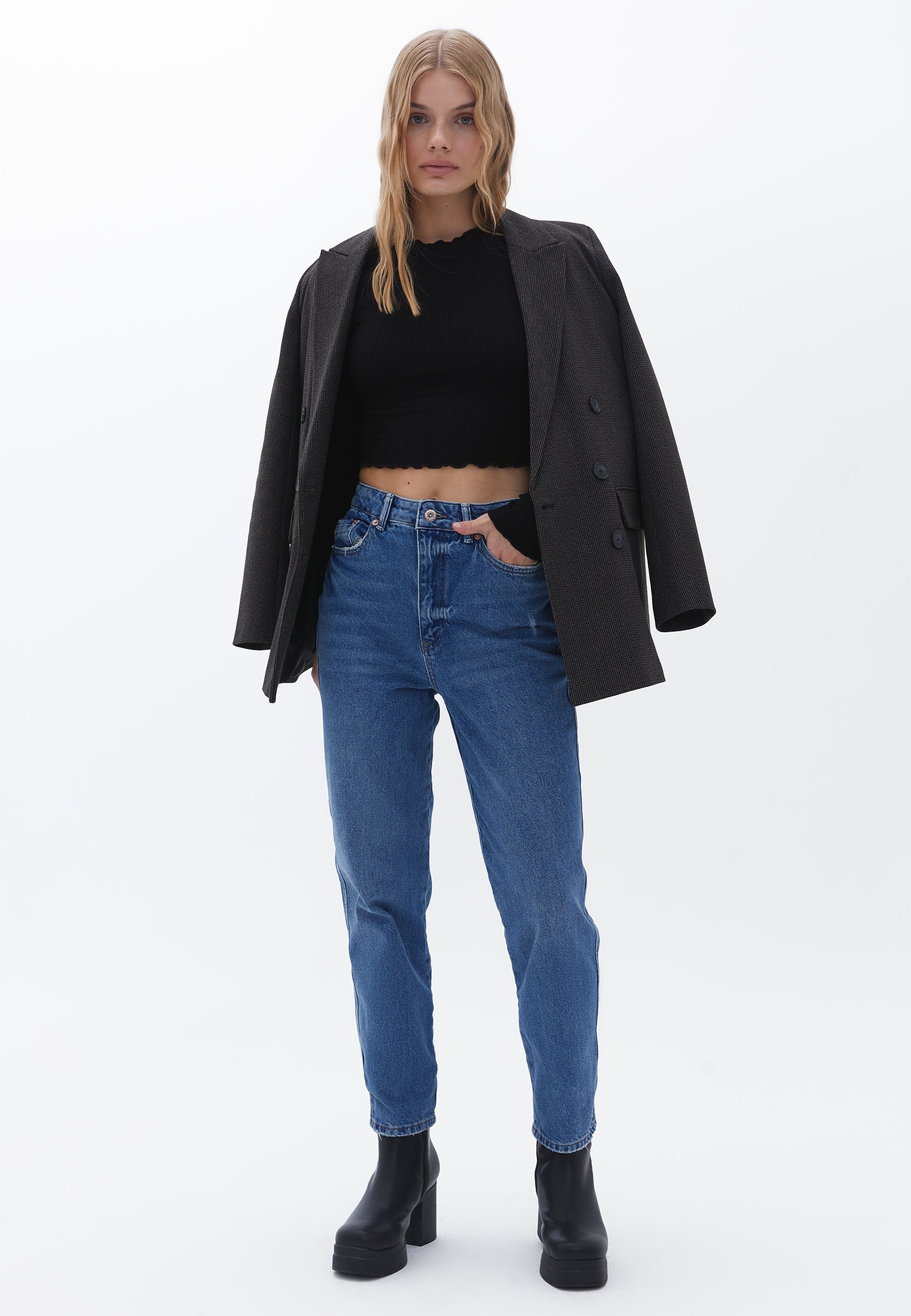 Ultra High Waist Mom-Fit Pants - RODEO DENIM