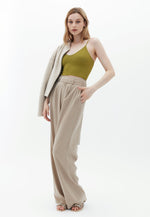 Ultra High Rise Wide Leg Pants - COBBLESTONE