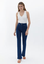 High Rise Bootcut Pants - DARK DENIM