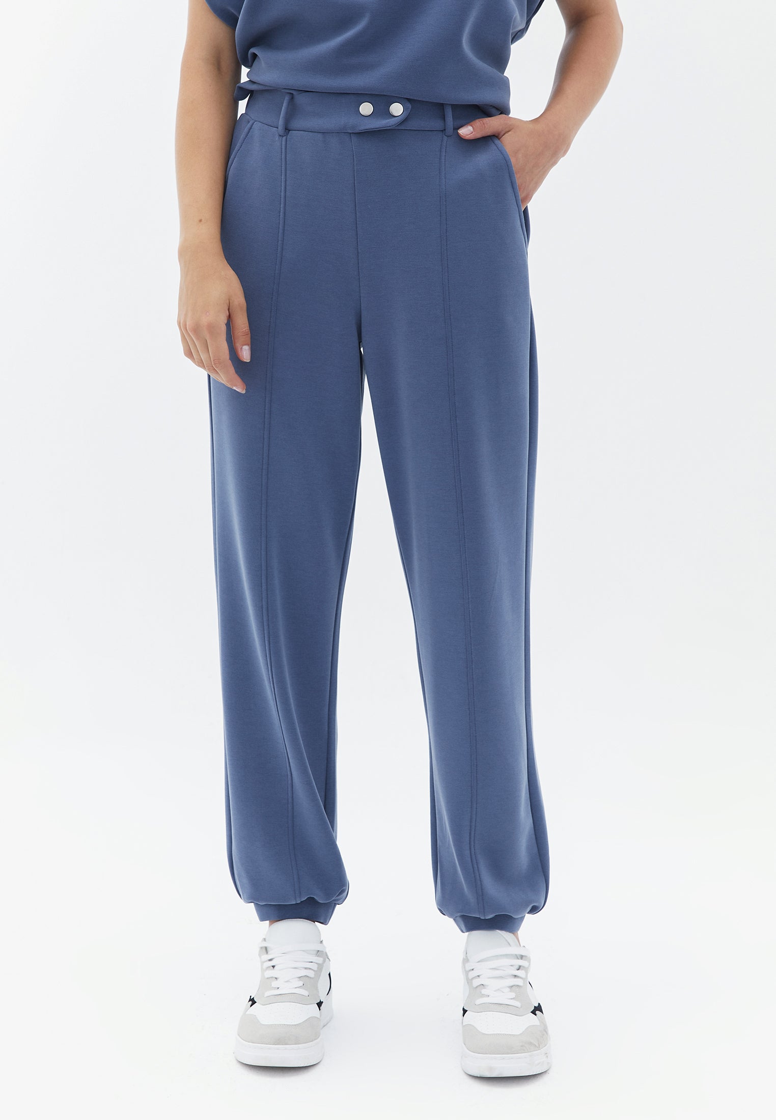 Soft Touch High Rise Jogger Pants - VINTAGE INDIGO