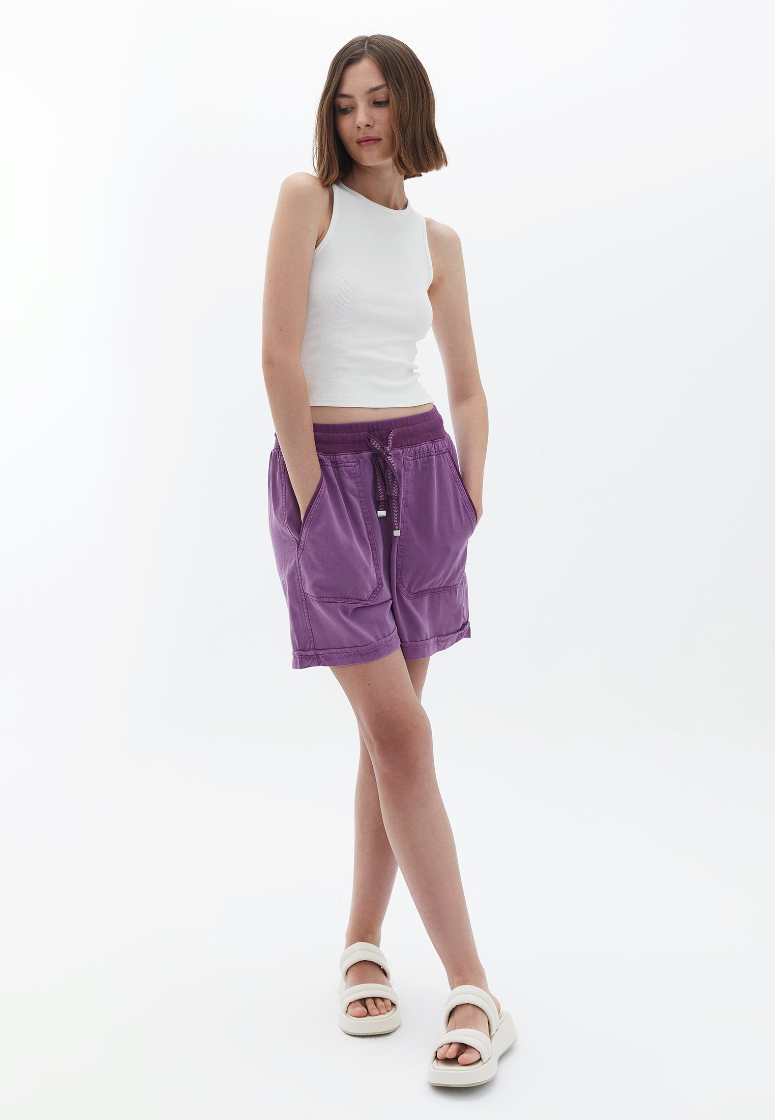Mini Shorts with Waist Detail - ANTIK BEAUTYBERRY