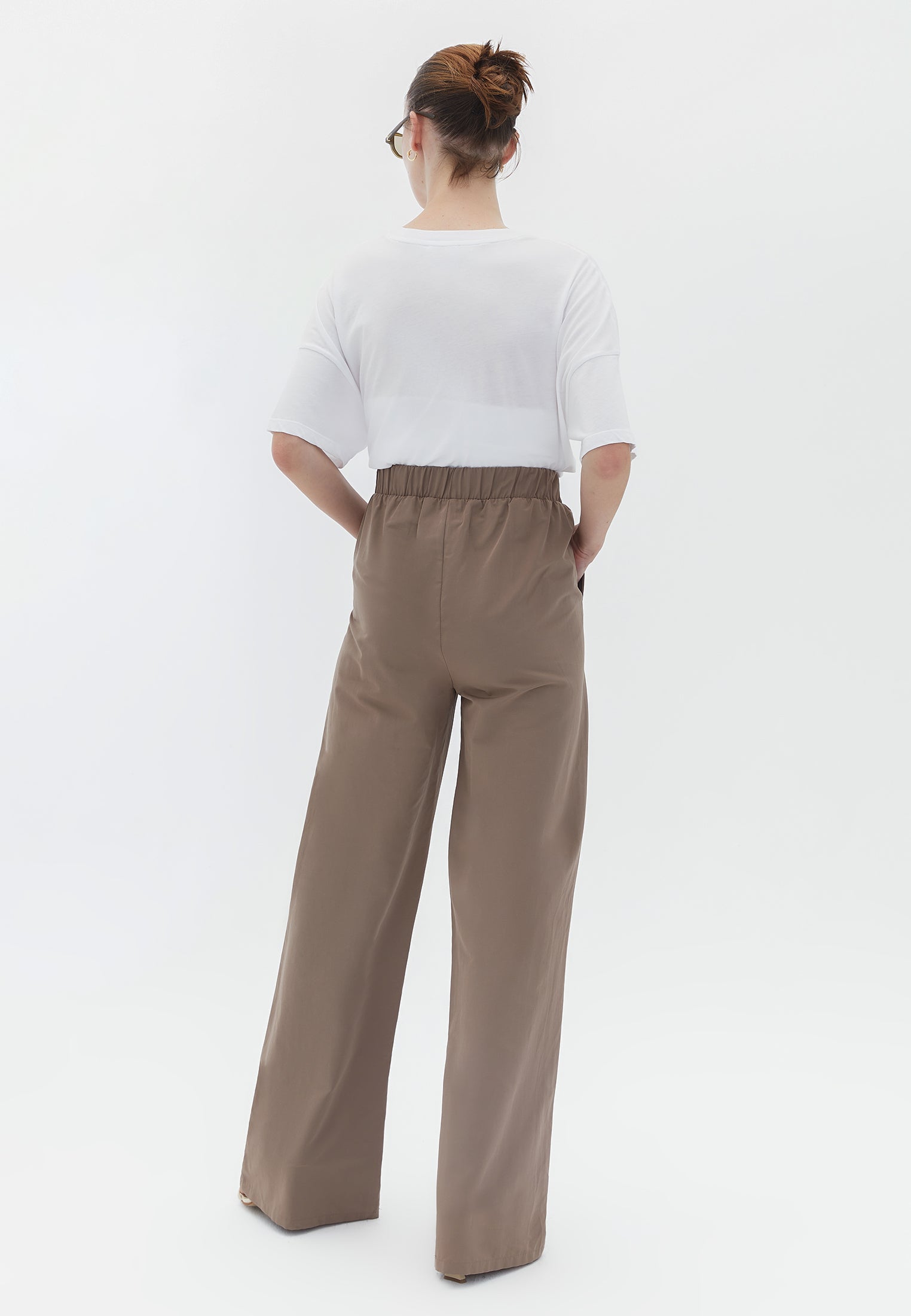 High Rise Wide Leg Pants - MOUNTAIN TRAIL