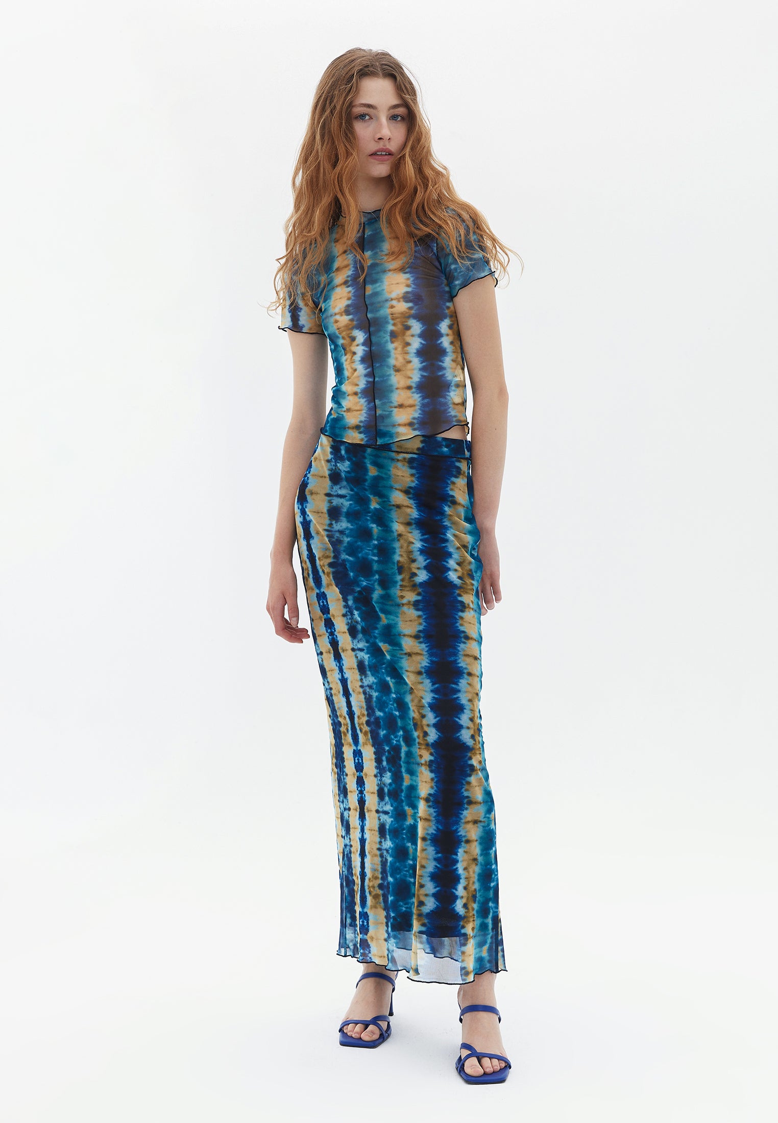 High Rise Patterned Maxi Skirt - BATIK COMB