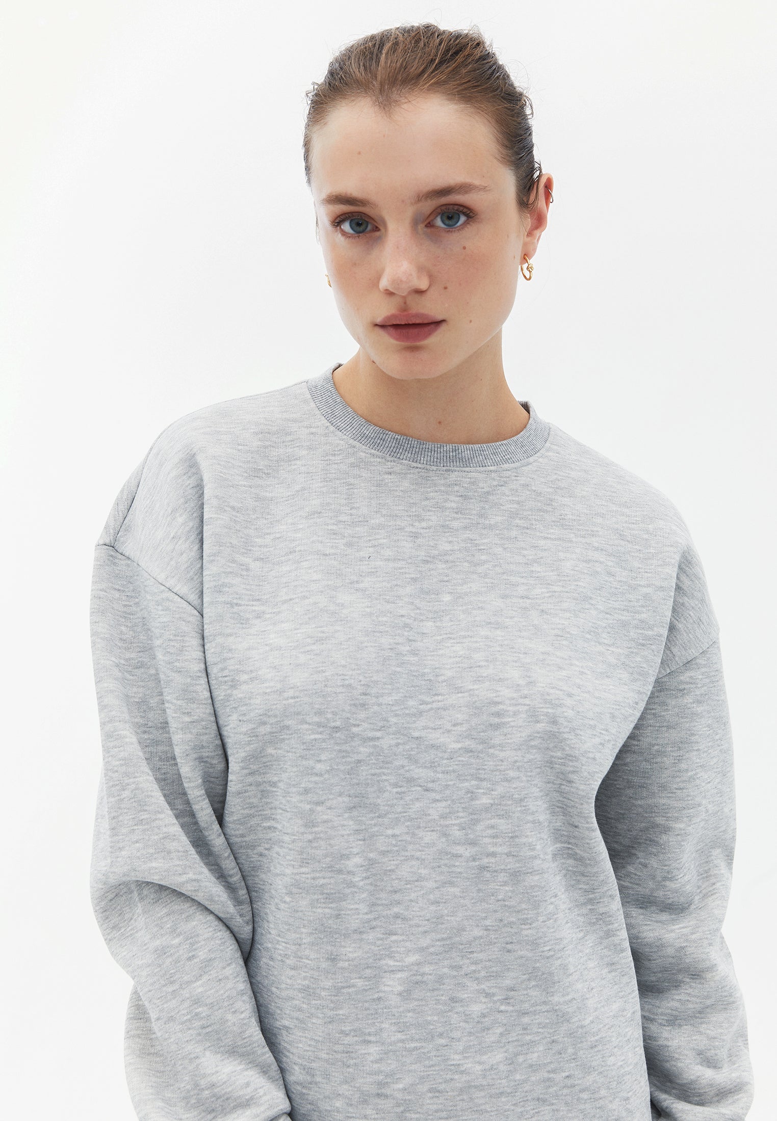 Soft Touch Oversize Sweatshirt - GREY MELANGE